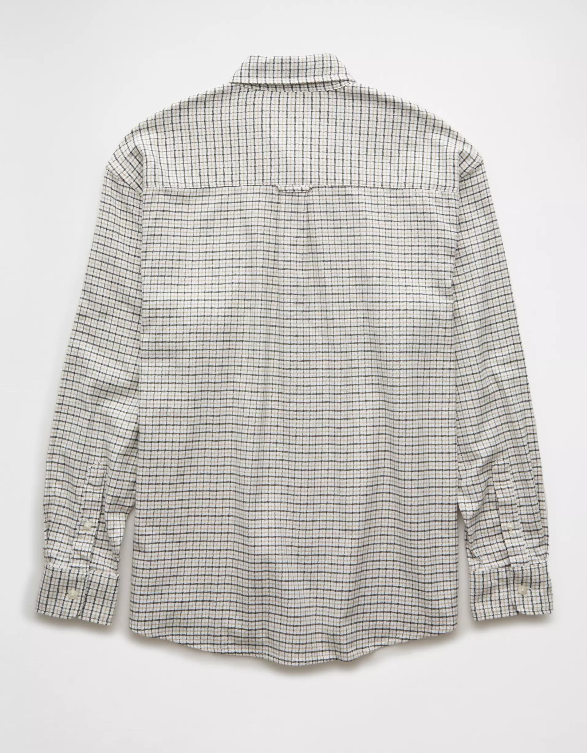 AE Everyday Plaid Flannel Button-Up Shirt Product Image