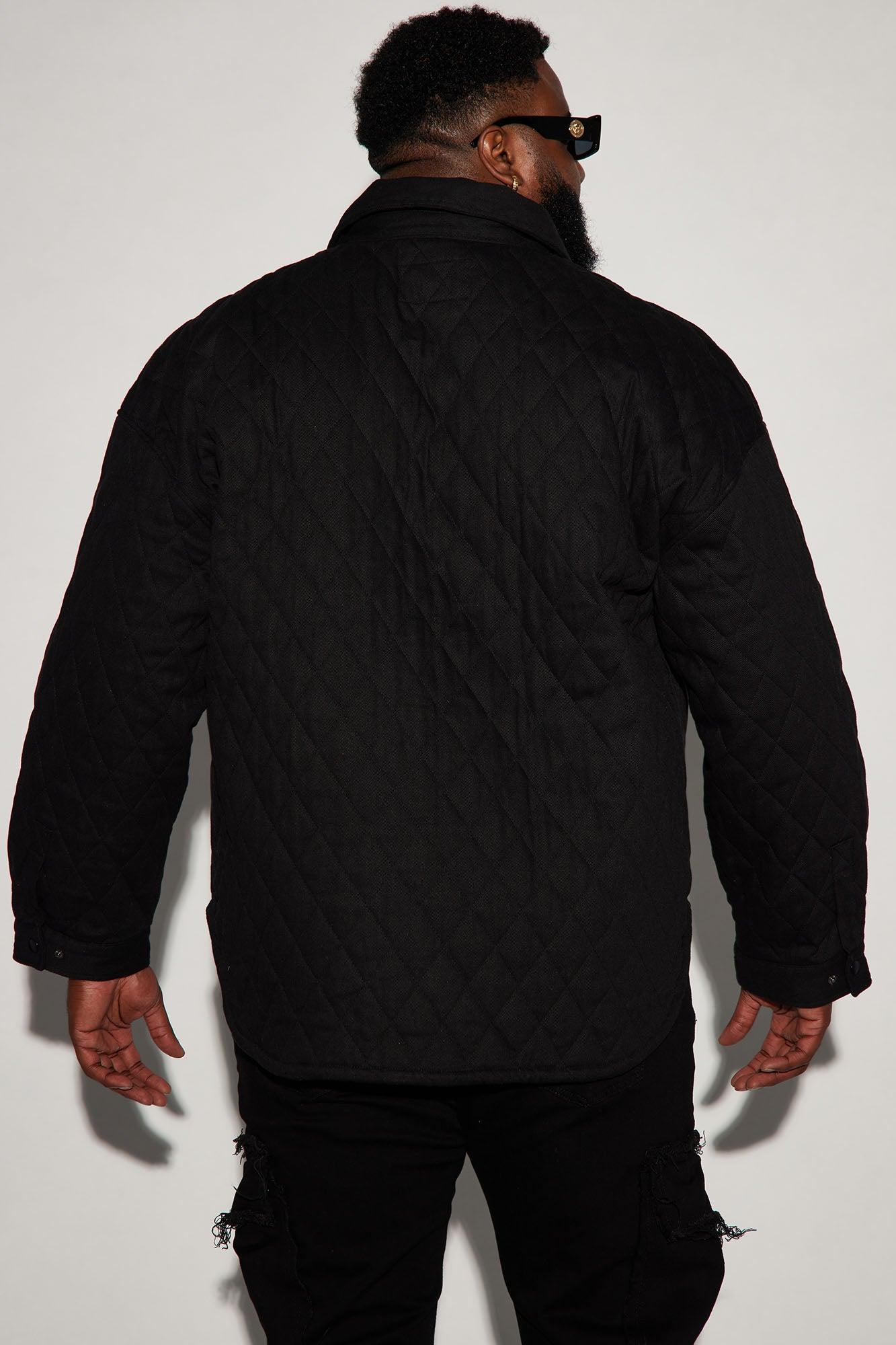Monroe Twill Quilted Shacket - Black Product Image