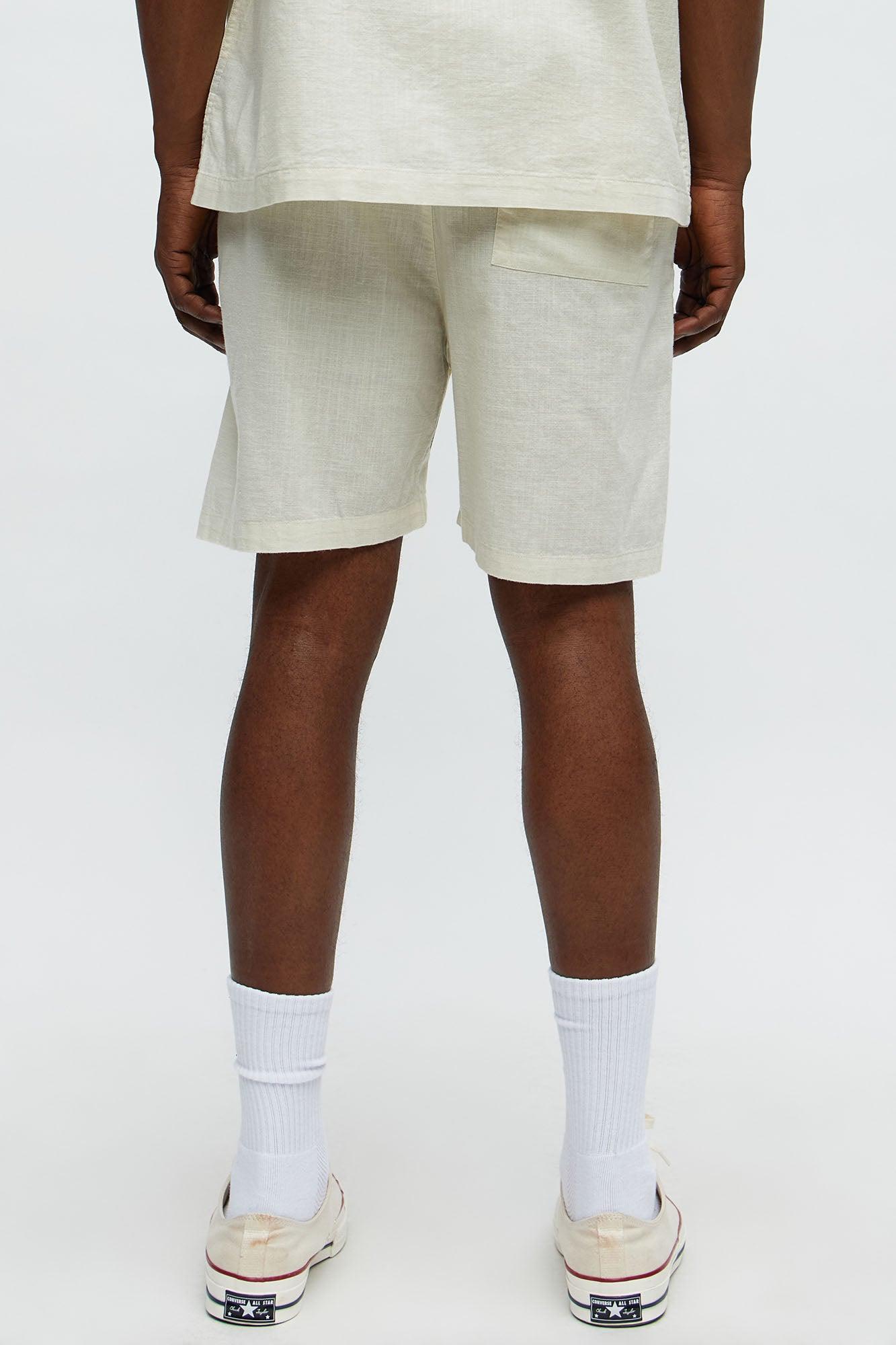 Sunset Hour Relaxed Drawstring Shorts - Cream Product Image