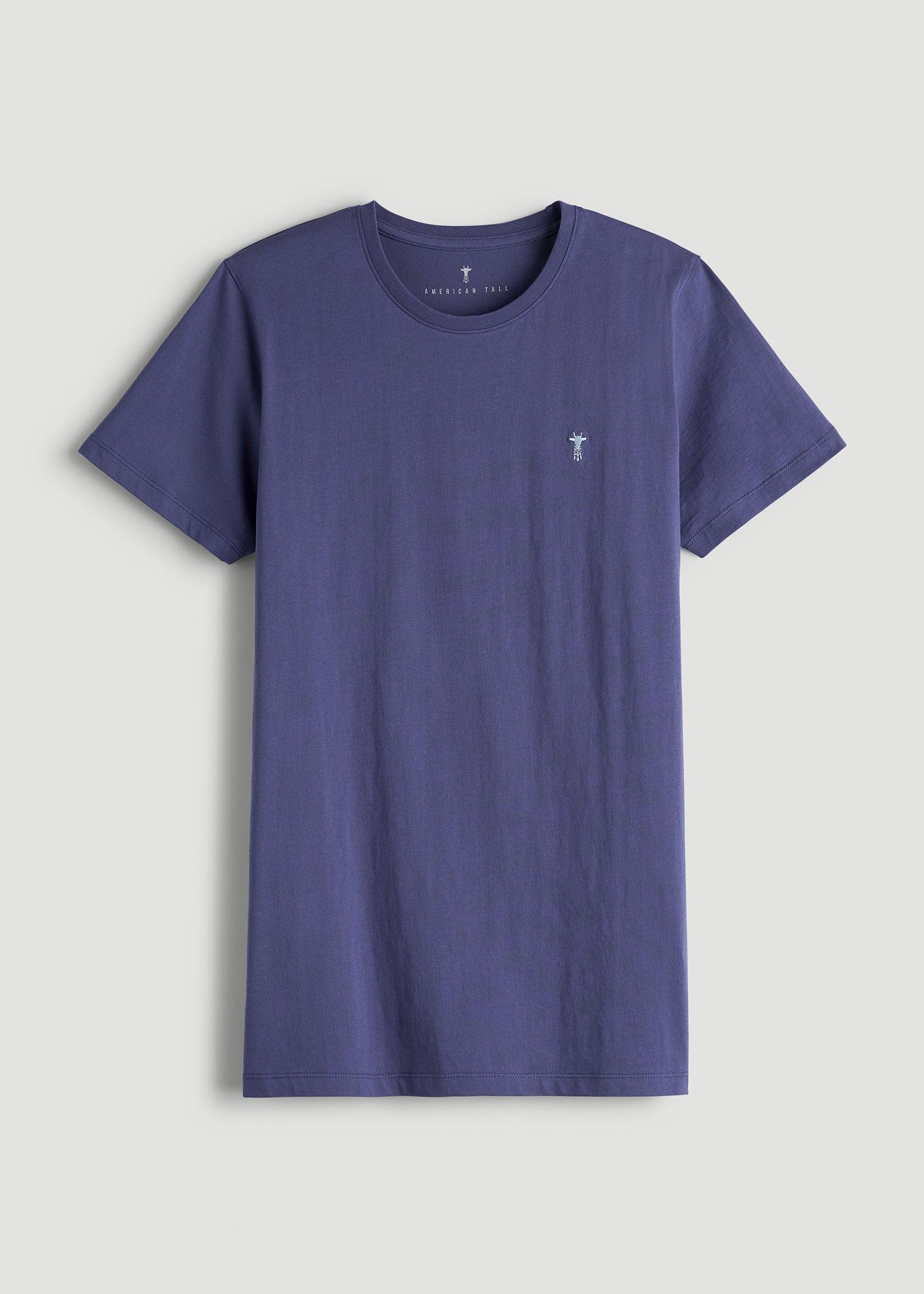 MODERN-FIT Embroidered Logo Crewneck T-Shirt for Tall Men in Future Dusk Product Image