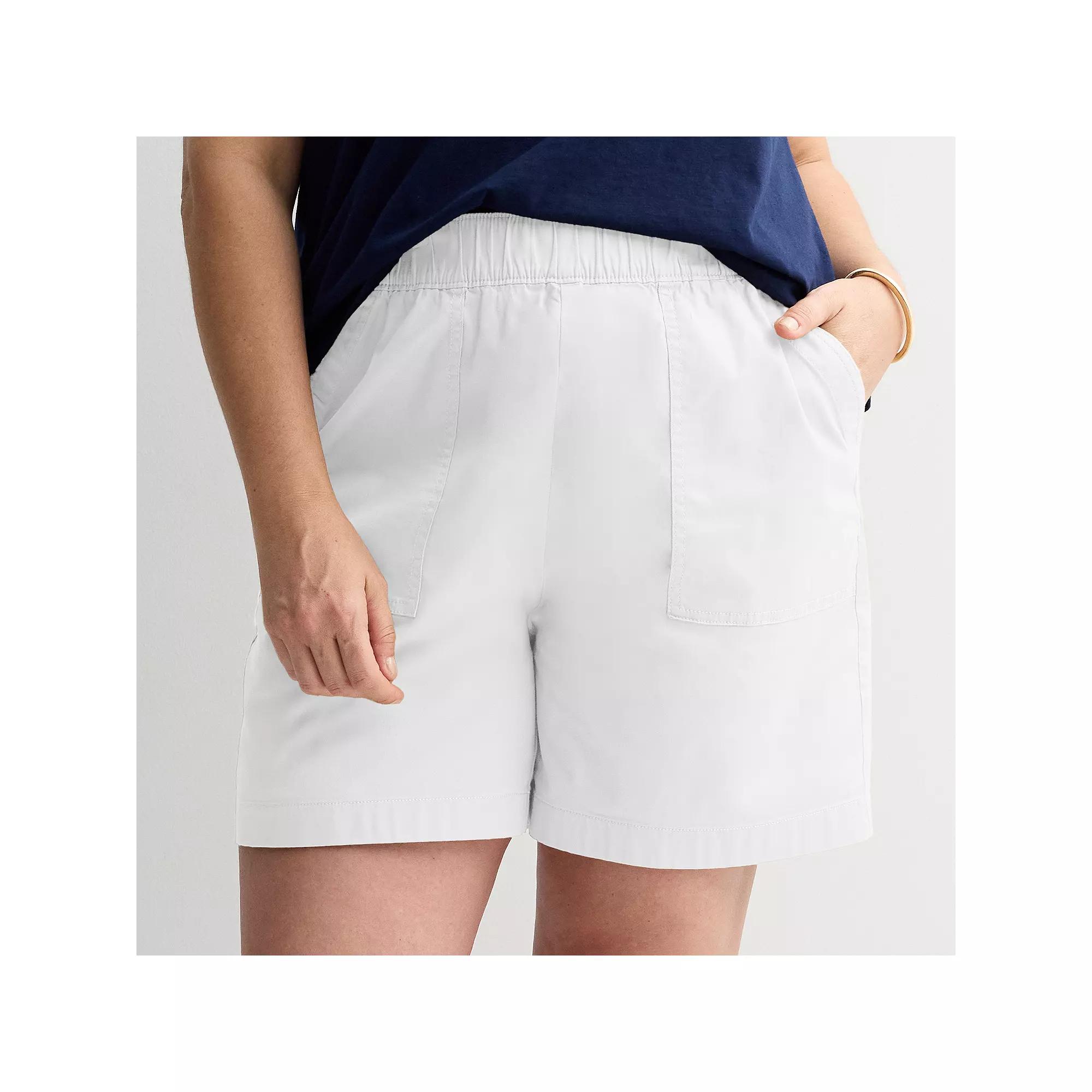 Plus Size Croft & Barrow® Pull On Twill Shorts, Women's, Size: 1XL, Bright White Product Image