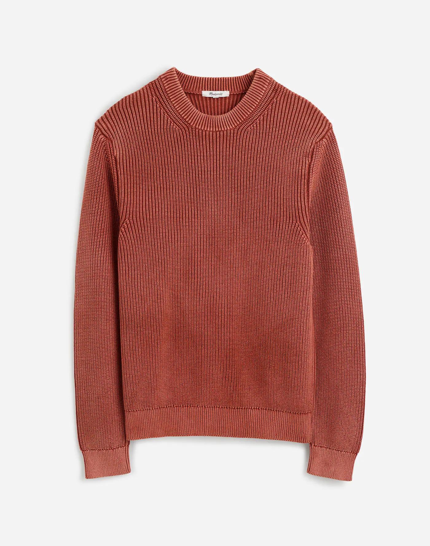 Cotton Shaker Stitch Crewneck Sweater Product Image