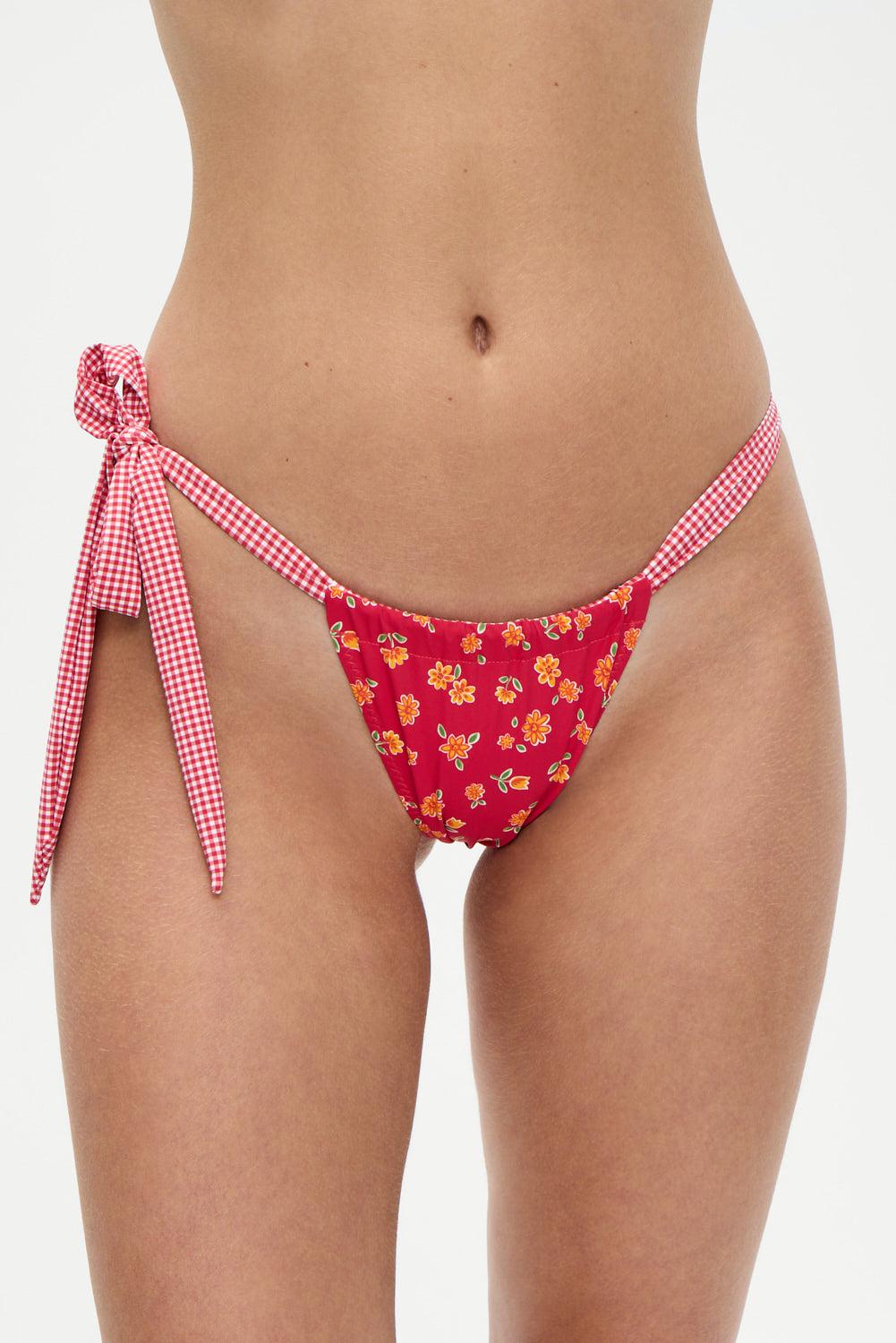 Kealy Reversible Cheeky Bikini Bottom - Summer Flower Product Image