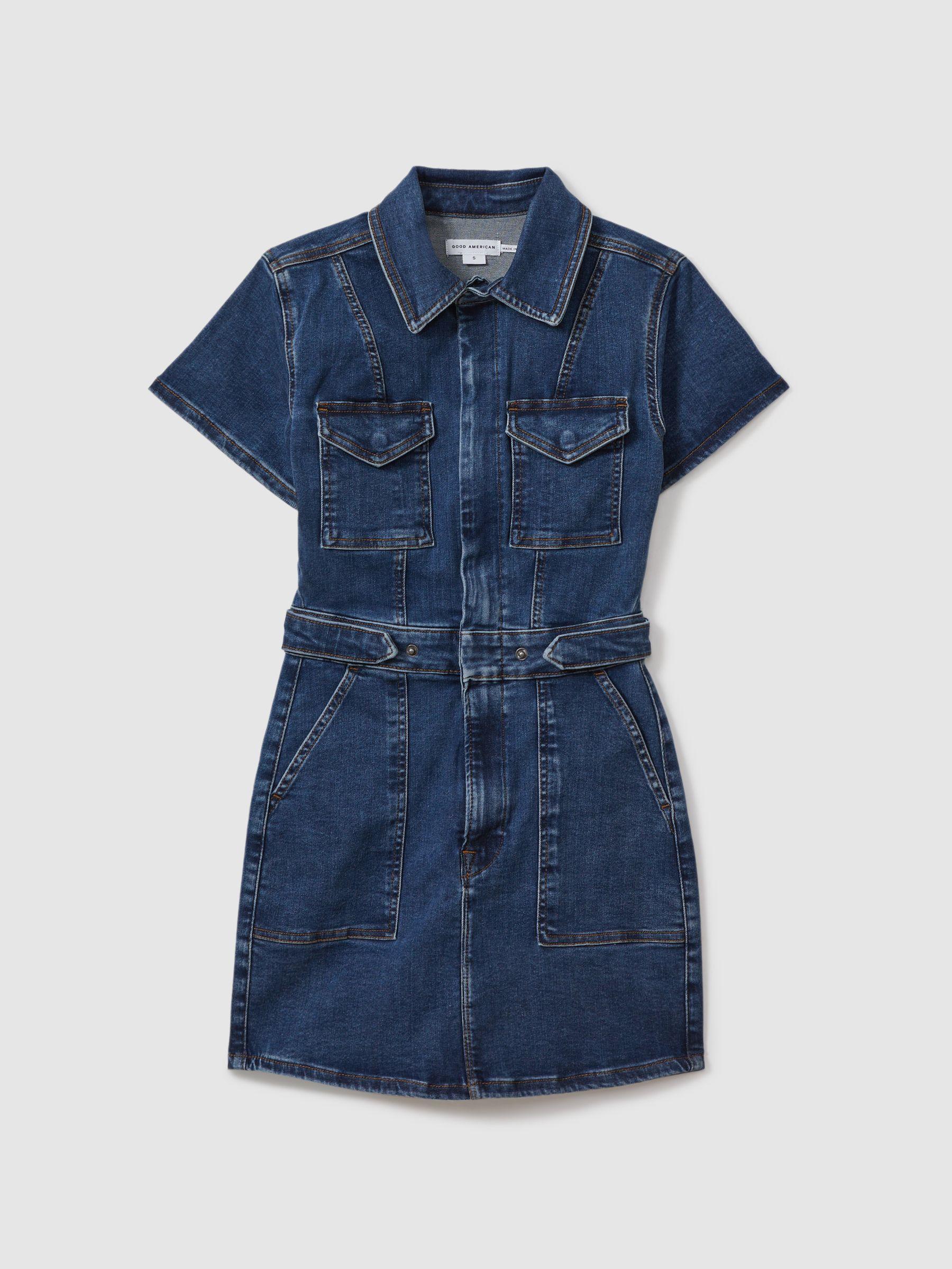 Good American Denim Mini Dress in Indigo Product Image