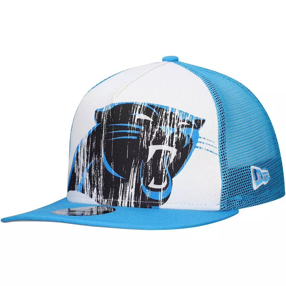 Mens New Era /Blue Carolina Panthers Distressed 9FIFTY A-Frame Snapback Hat Product Image