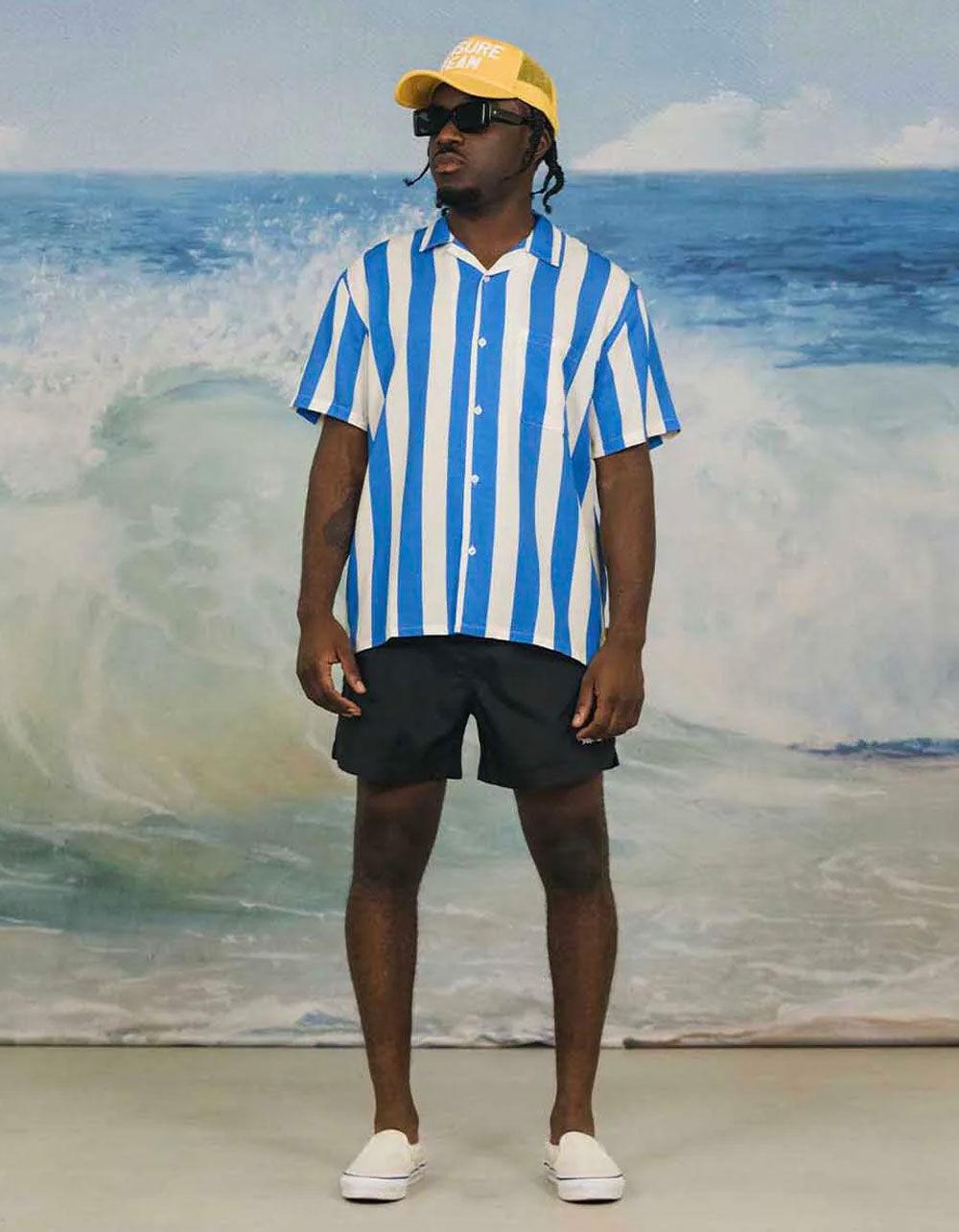 DUVIN Traveler Mens Button Up Shirt - BLUE Product Image