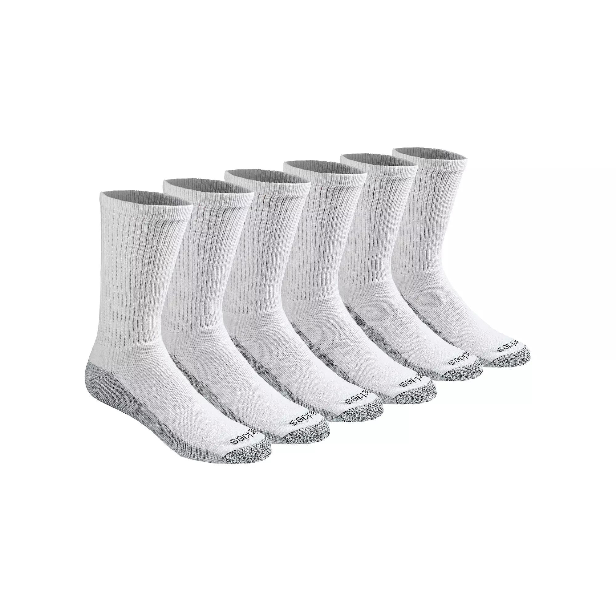Dickies Men's Big & Tall Moisture Control Crew Socks 6pk - White 12-14 Product Image