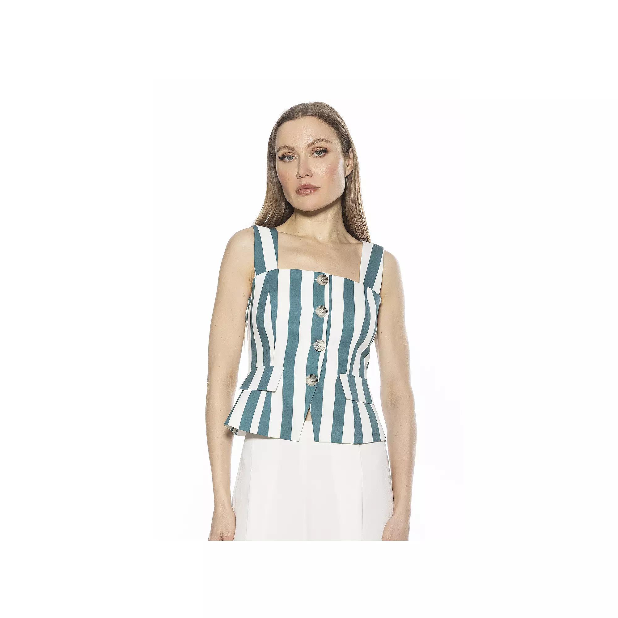 Women's ALEXIA ADMOR Poelne Removable Strap Button Down Vest Top,  Product Image