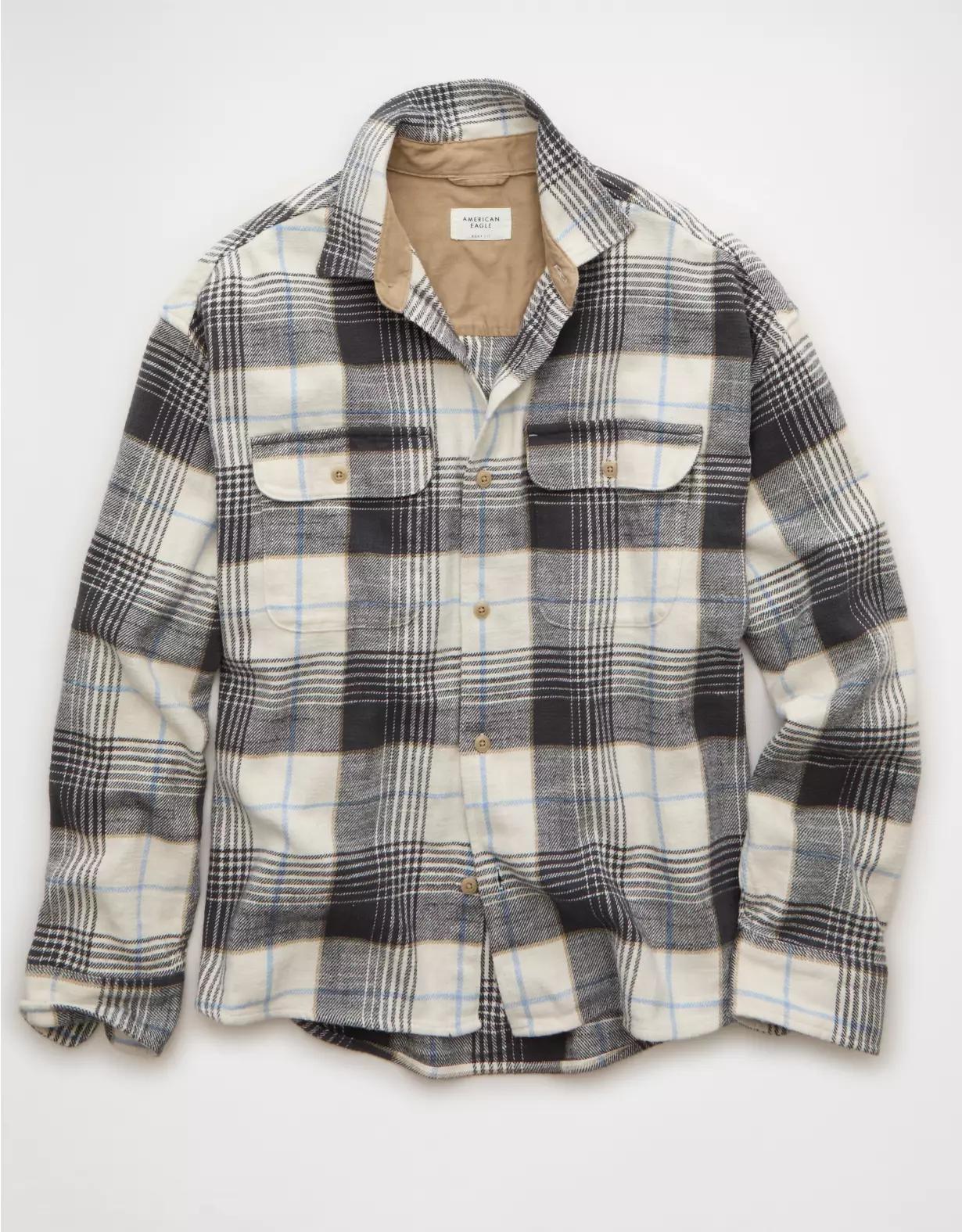 AE Boxy Flannel Shirt Product Image