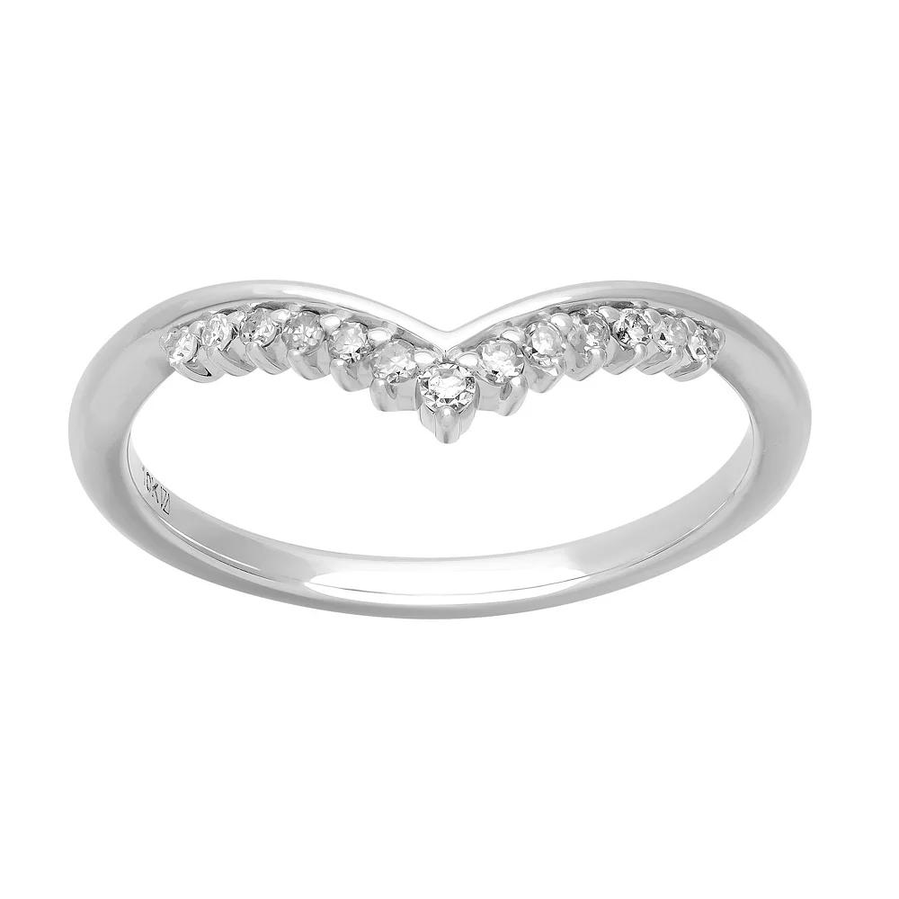 Love Always 10k White Gold Diamond Accent Chevron Anniversary Band, Women's,  Product Image