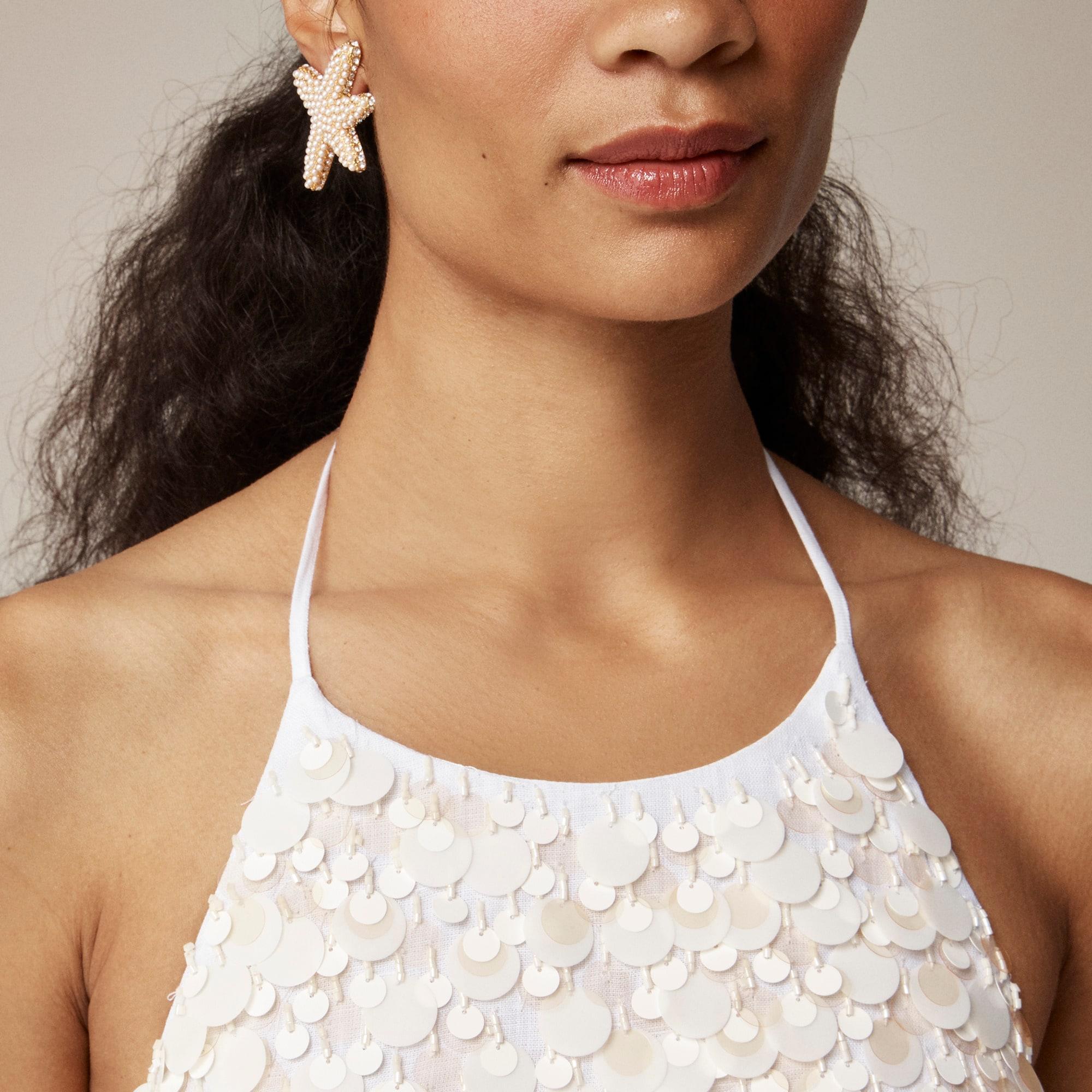 Collection circle-sequin halter dress Product Image