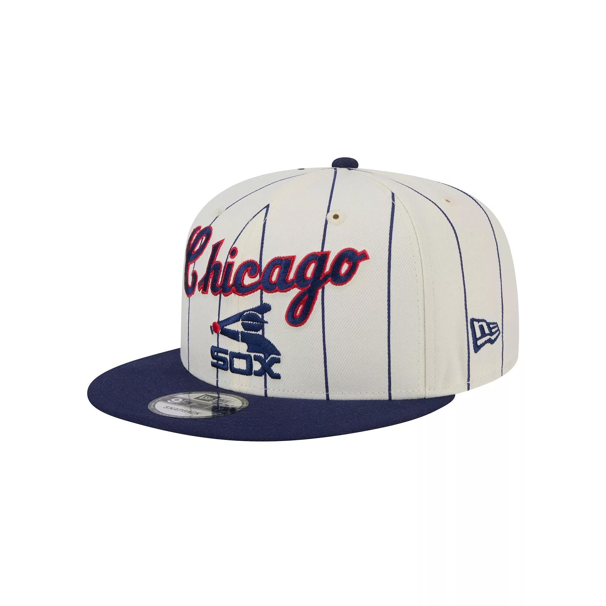 Men's New Era Cream Chicago White Sox Jersey Pinstripe 9FIFTY Snapback Hat, Beige Product Image