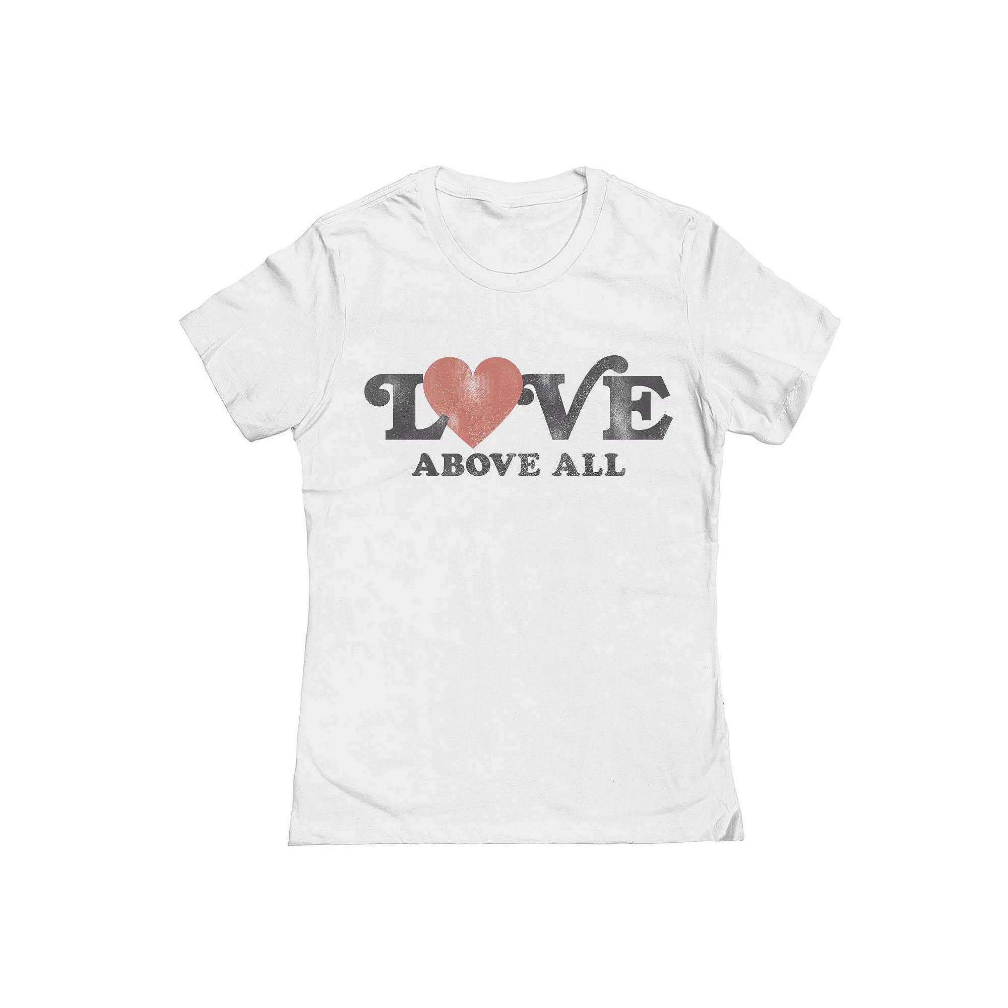 Junior's Grayson Threads The Label Love Above All Valentine's Day Graphic Tee, Women's,  Product Image