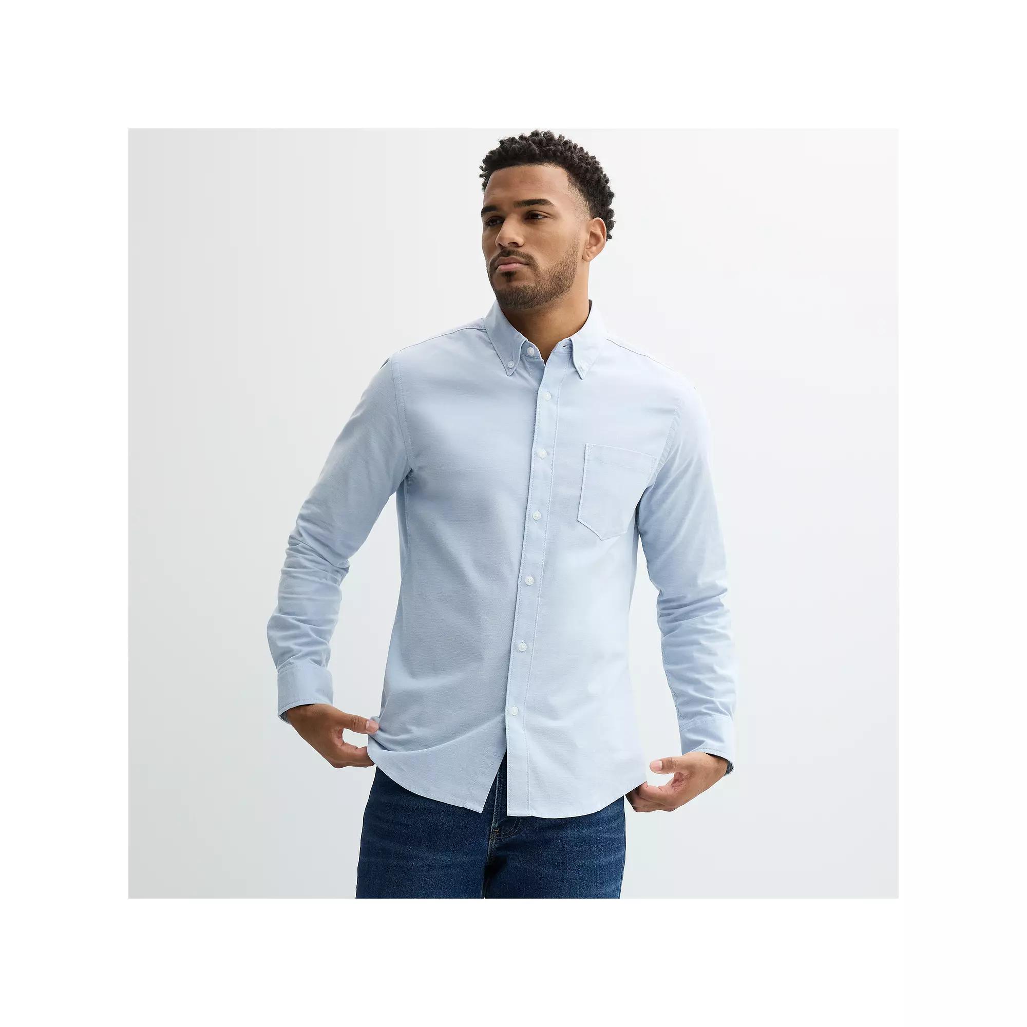 Men's Sonoma Goods For Life® Long Sleeve Slim Fit Perfect Length Button-Down Shirt,  Product Image