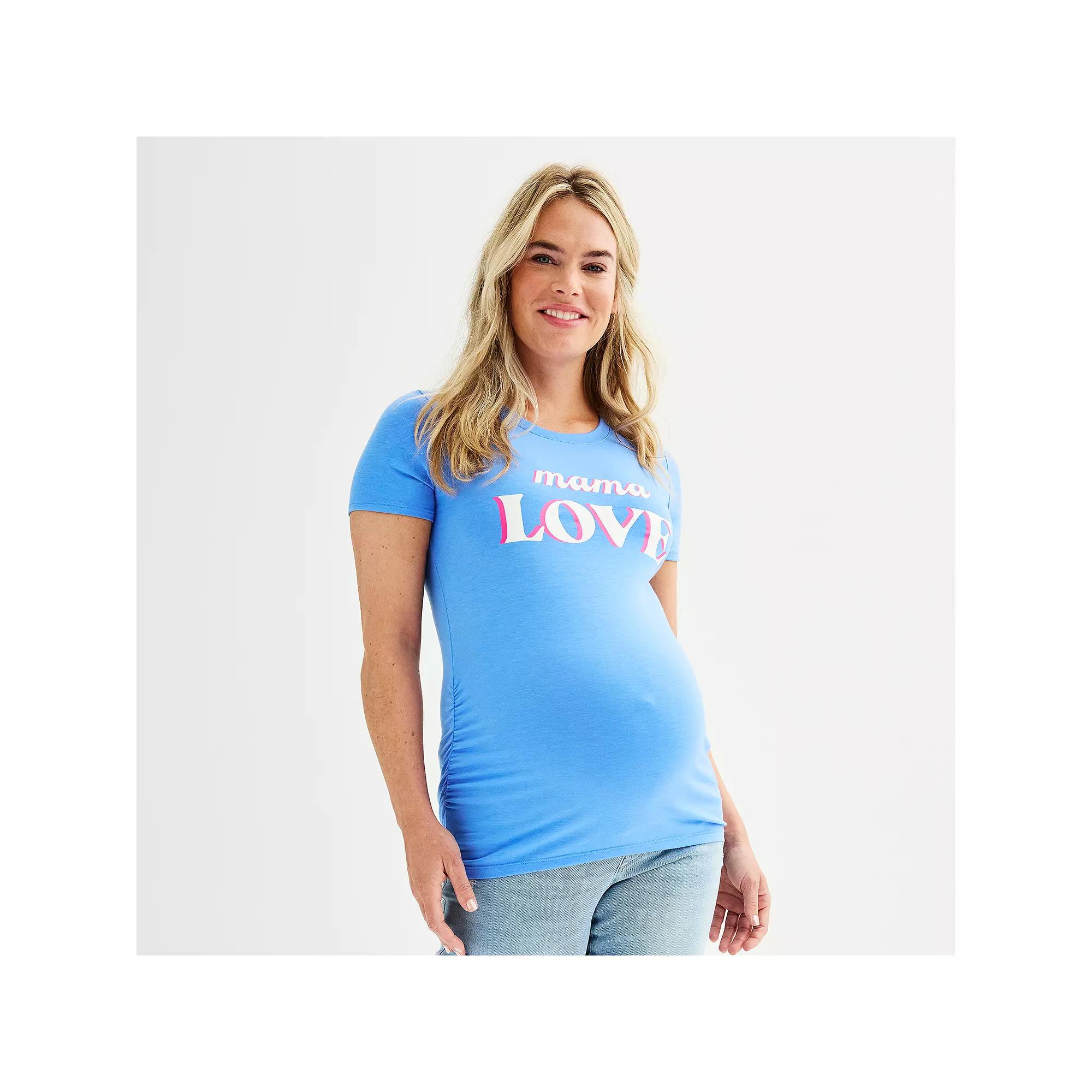 Maternity Sonoma Goods For Life® Fitted Crewneck Graphic Tee, Women's, Size: XS-MAT, Mama Love Product Image