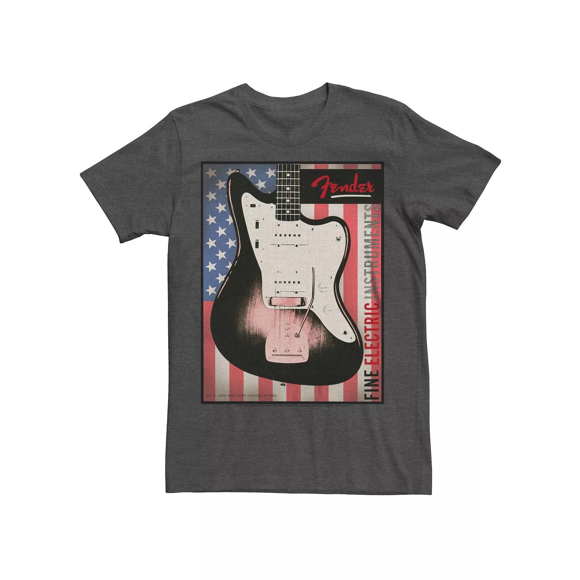 Men's Fender Fine Instruments USA Flag Poster Graphic Tee,  Product Image