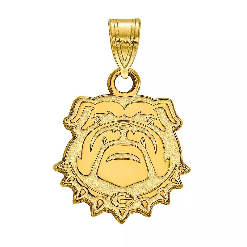LogoArt Georgia Bulldogs Sterling Silver 14K Gold Plated Small Pendant, Women's, Size: 18 mm Product Image