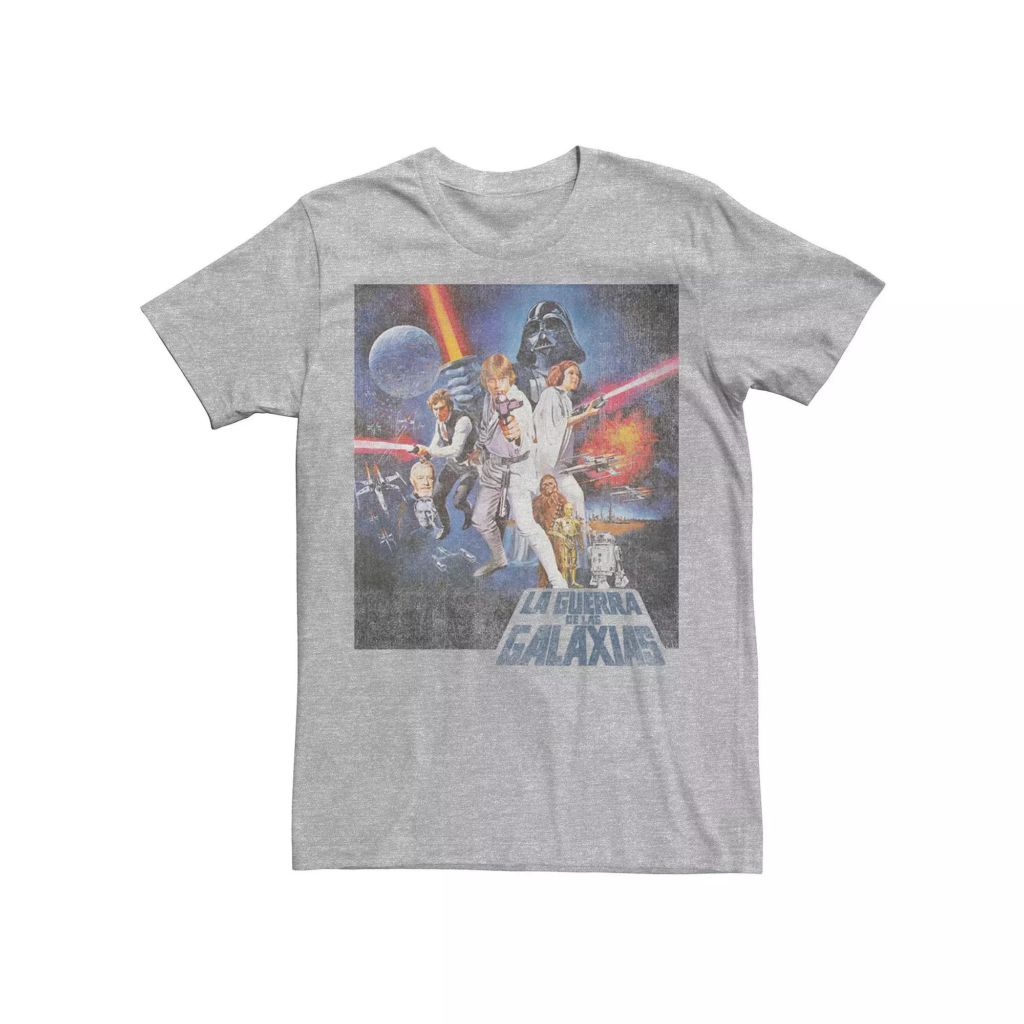 Men's Star Wars La Guerra De Las Galaxias Faded Poster Tee,  Product Image