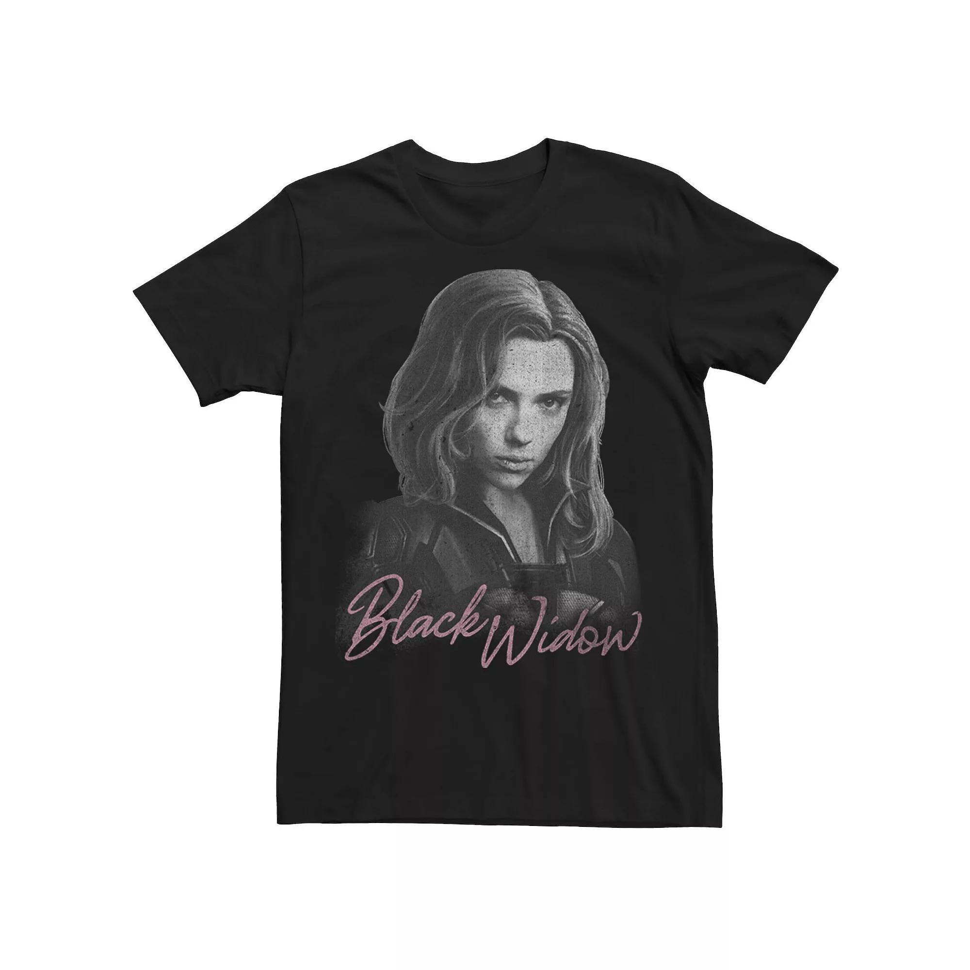 Men's Marvel Black Widow Movie Monochromatic Portrait Tee,  Product Image