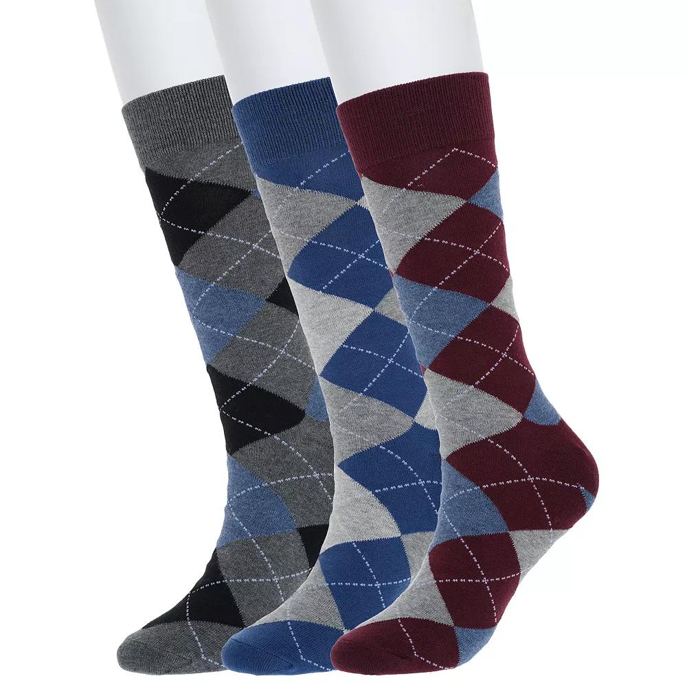 Men's Sonoma Goods For Life® 3-pack Patterned Dress Socks, Argyle Product Image