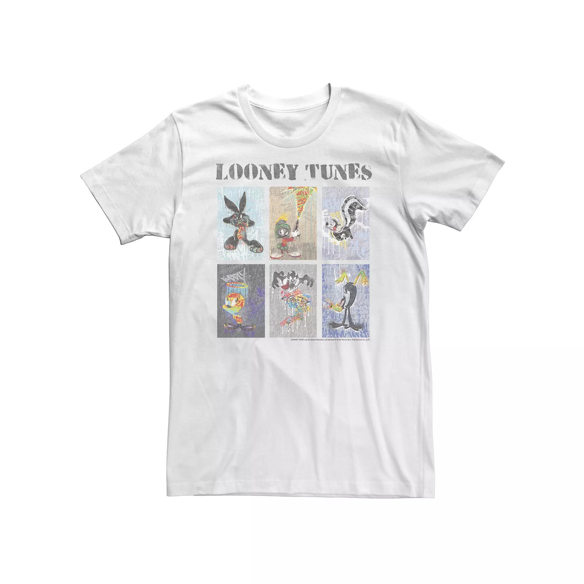 Big & Tall Looney Toons Painted Character Squares Tee, Men's,  Product Image