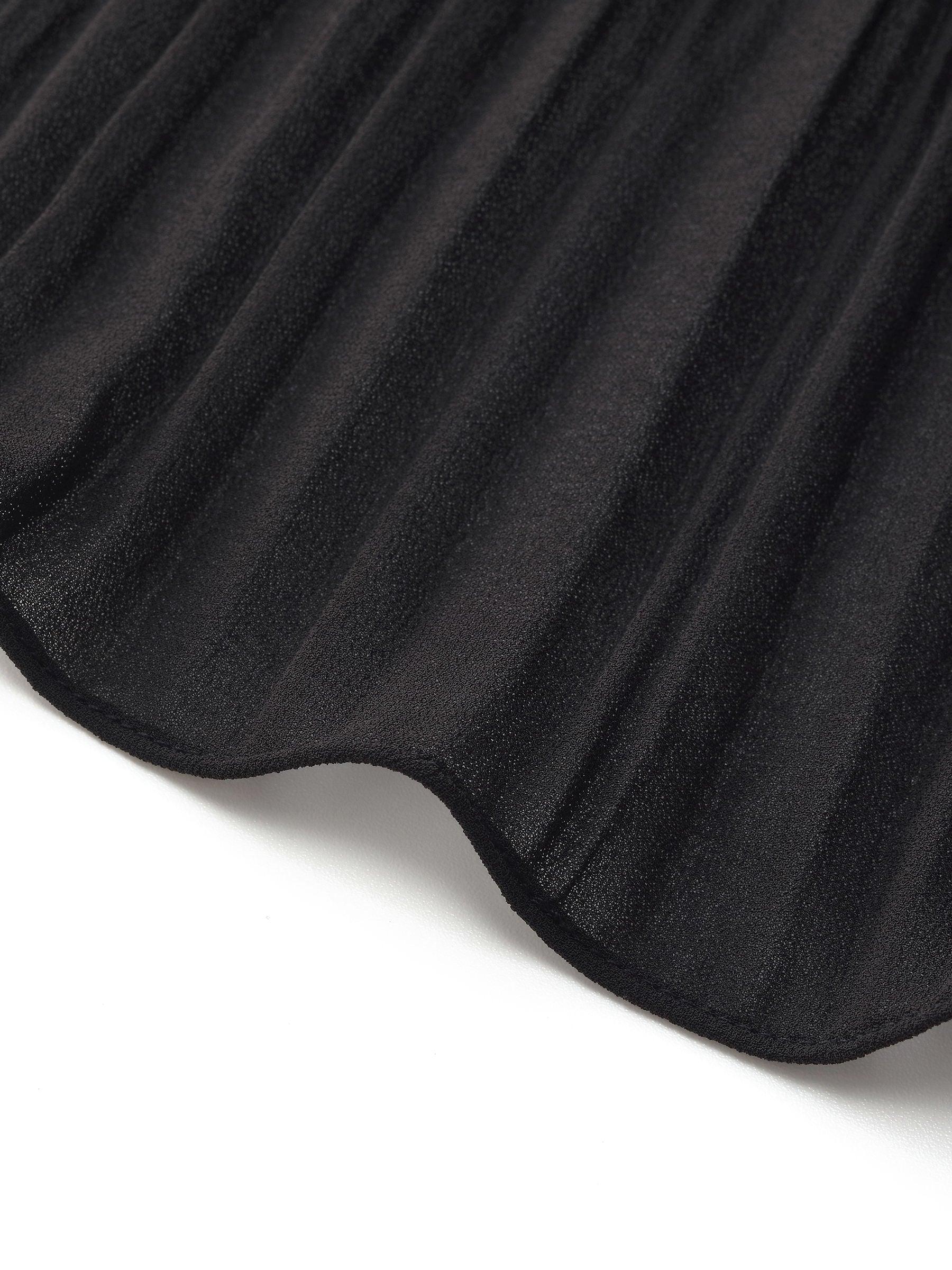 Pleated V-Neck Women A-Line Tie Belt Maxi Dress Product Image