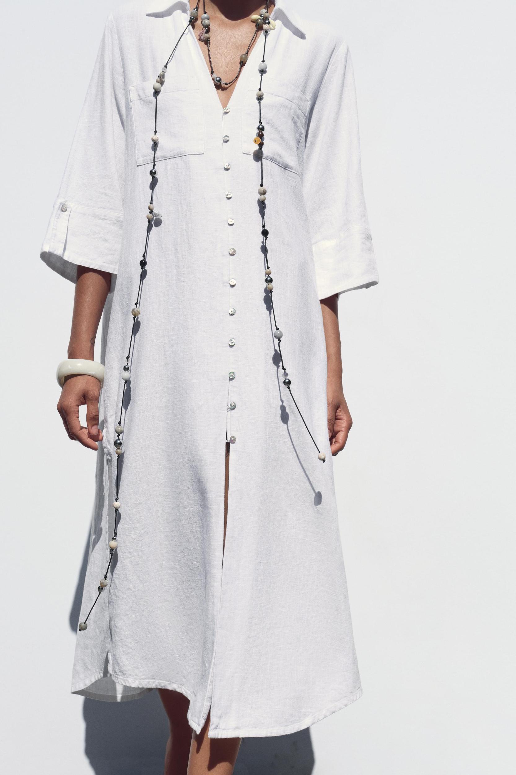 LINEN SHIRT DRESS Product Image