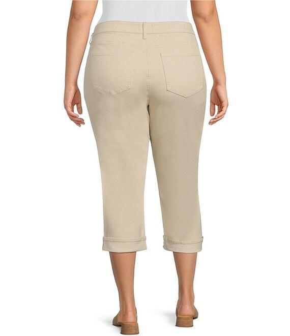 NYDJ Plus Size Marilyn Cool Embrace® Denim Straight Leg Cuffed Cropped Jeans Product Image