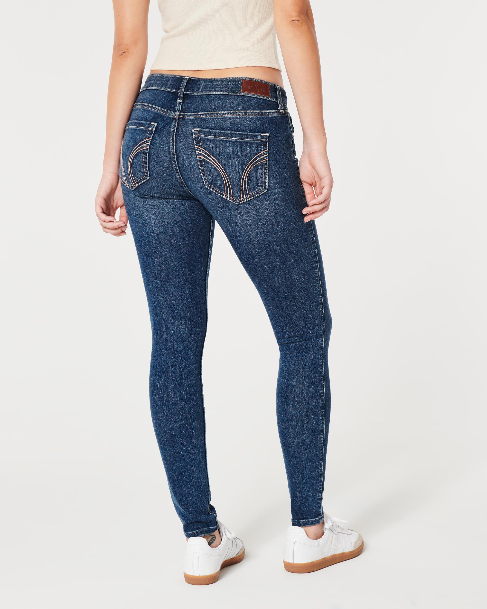 Curvy Low-Rise Dark Wash Super Skinny Jeans Product Image