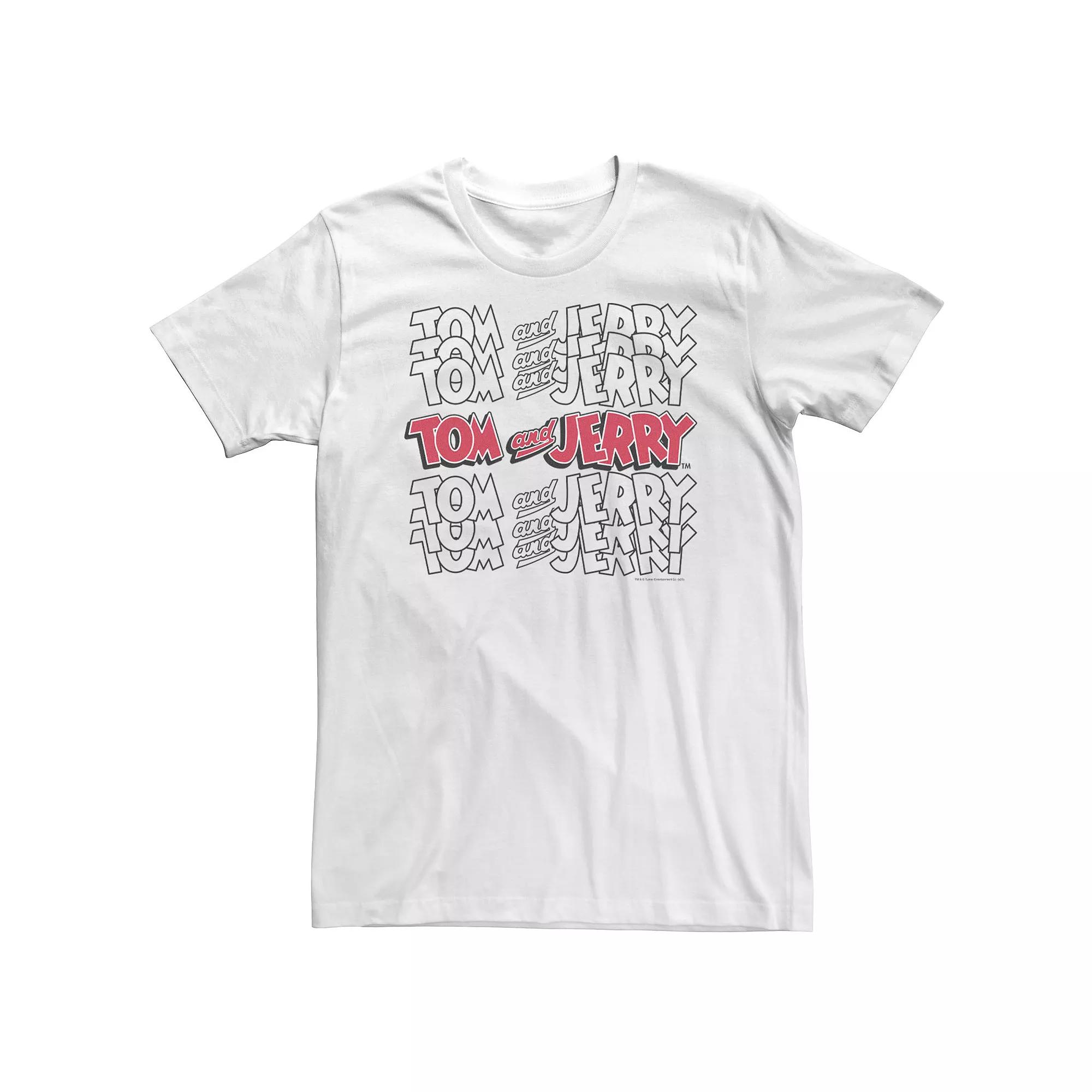 Big & Tall Tom And Jerry Logo Stack Tee, Men's,  Product Image