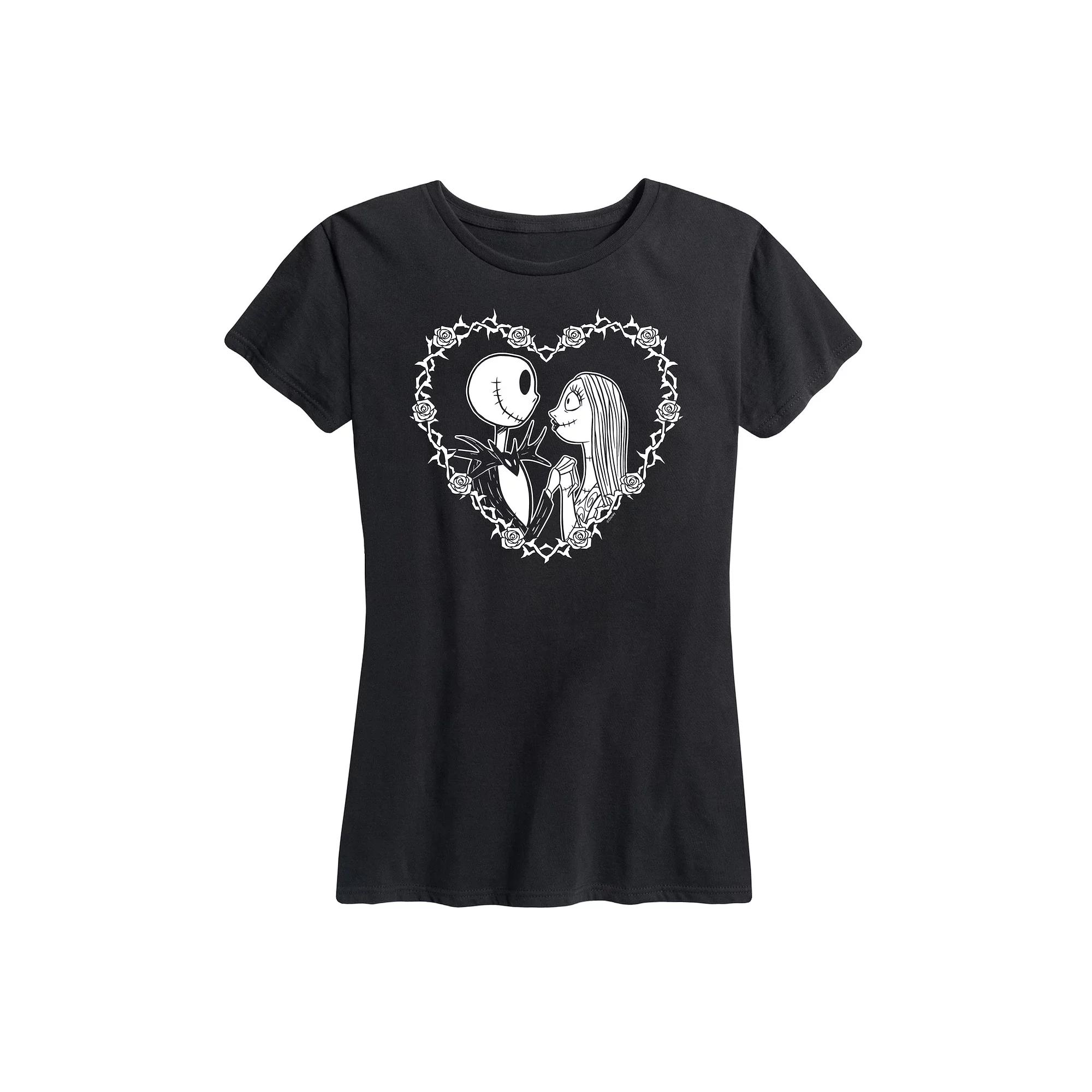 Disney's The Nightmare Before Christmas Jack & Sally Women's Heart Graphic Tee,  Product Image