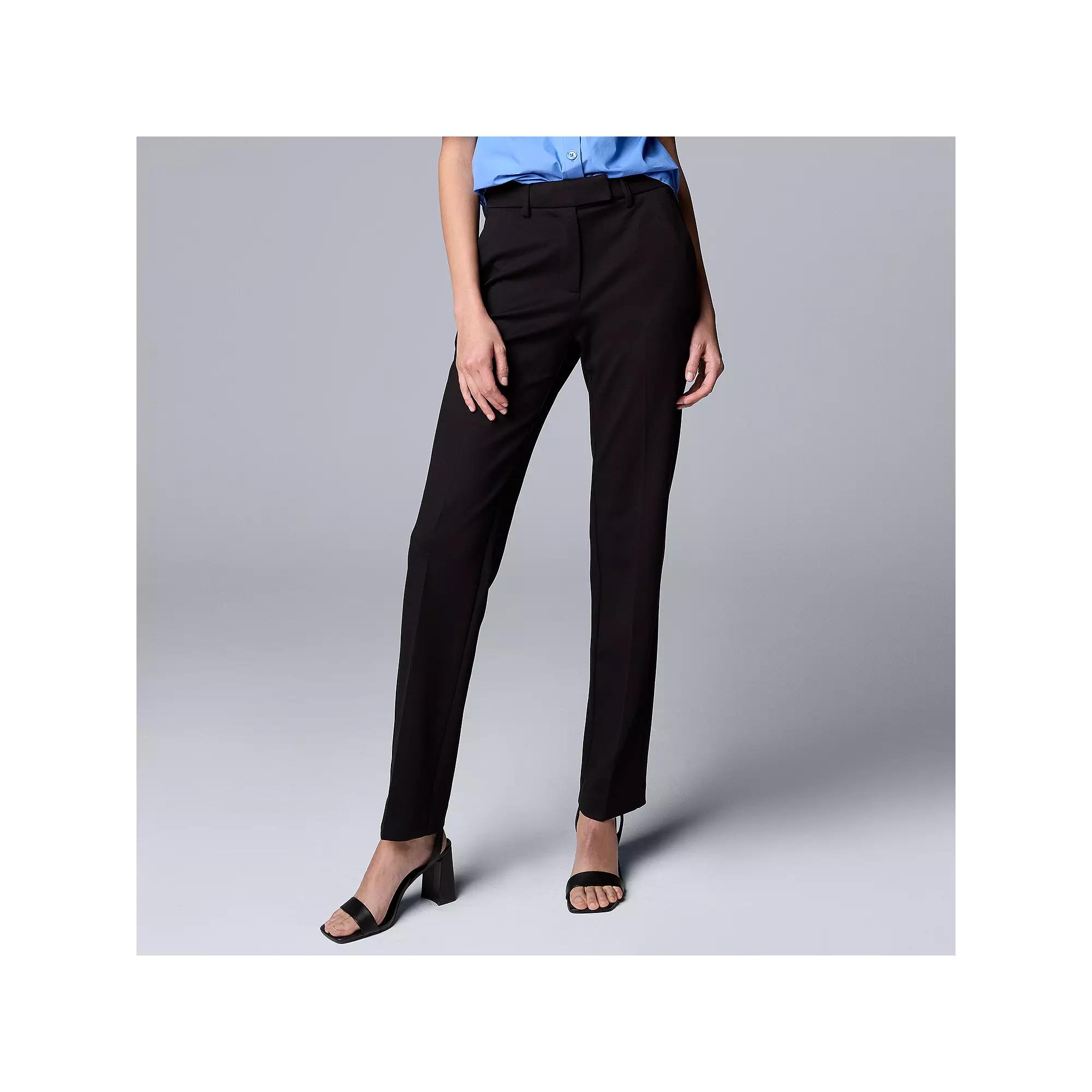 Women's Simply Vera Vera Wang High-Rise Slim Straight Pants,  Product Image