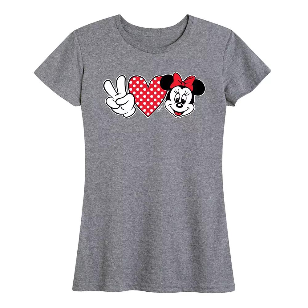 Disney's Minnie Mouse Women's Peace Love Graphic Tee,  Product Image