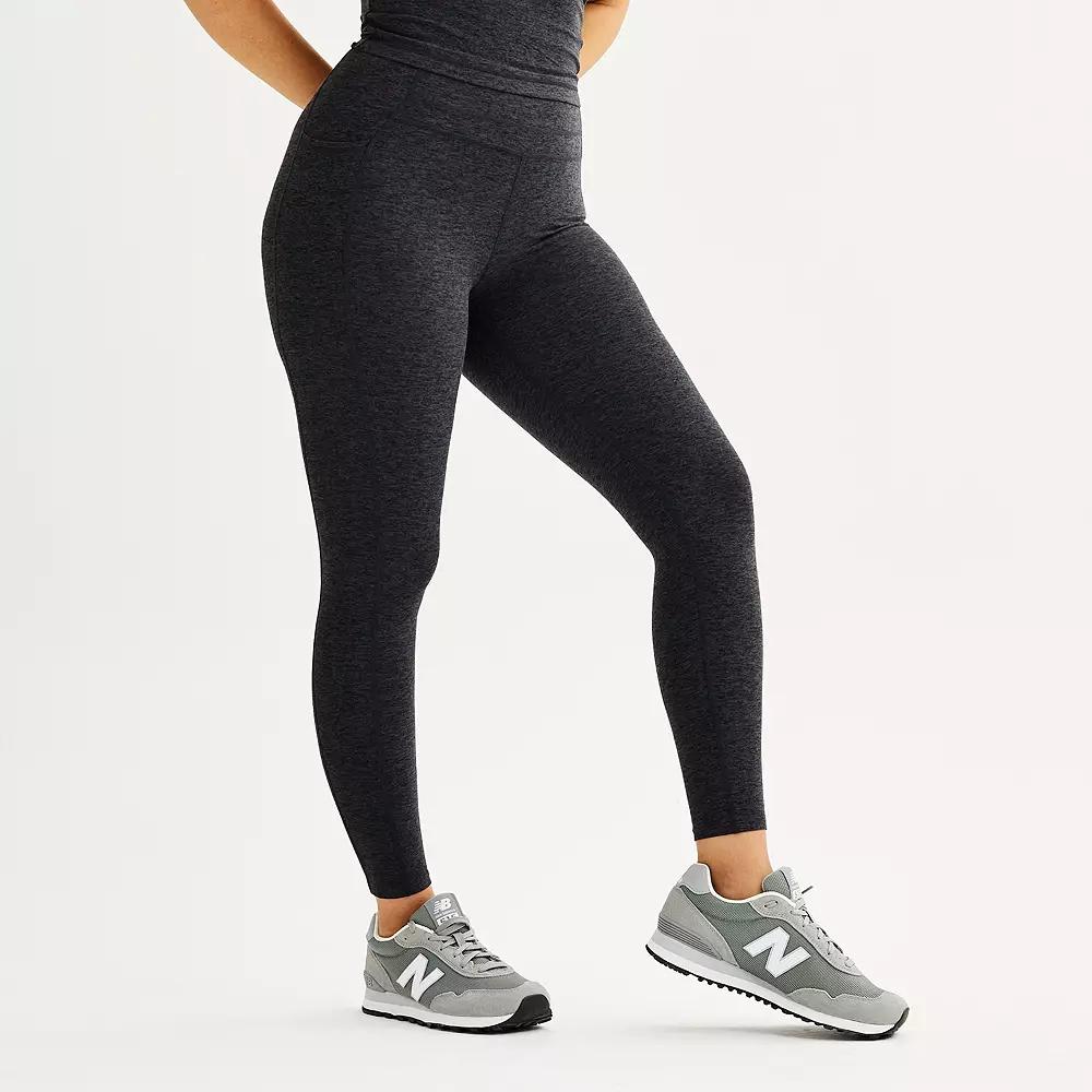 Women's FLX High-Rise 7/8 Brushed Performance Leggings, Size: Small, Mineral Black Product Image