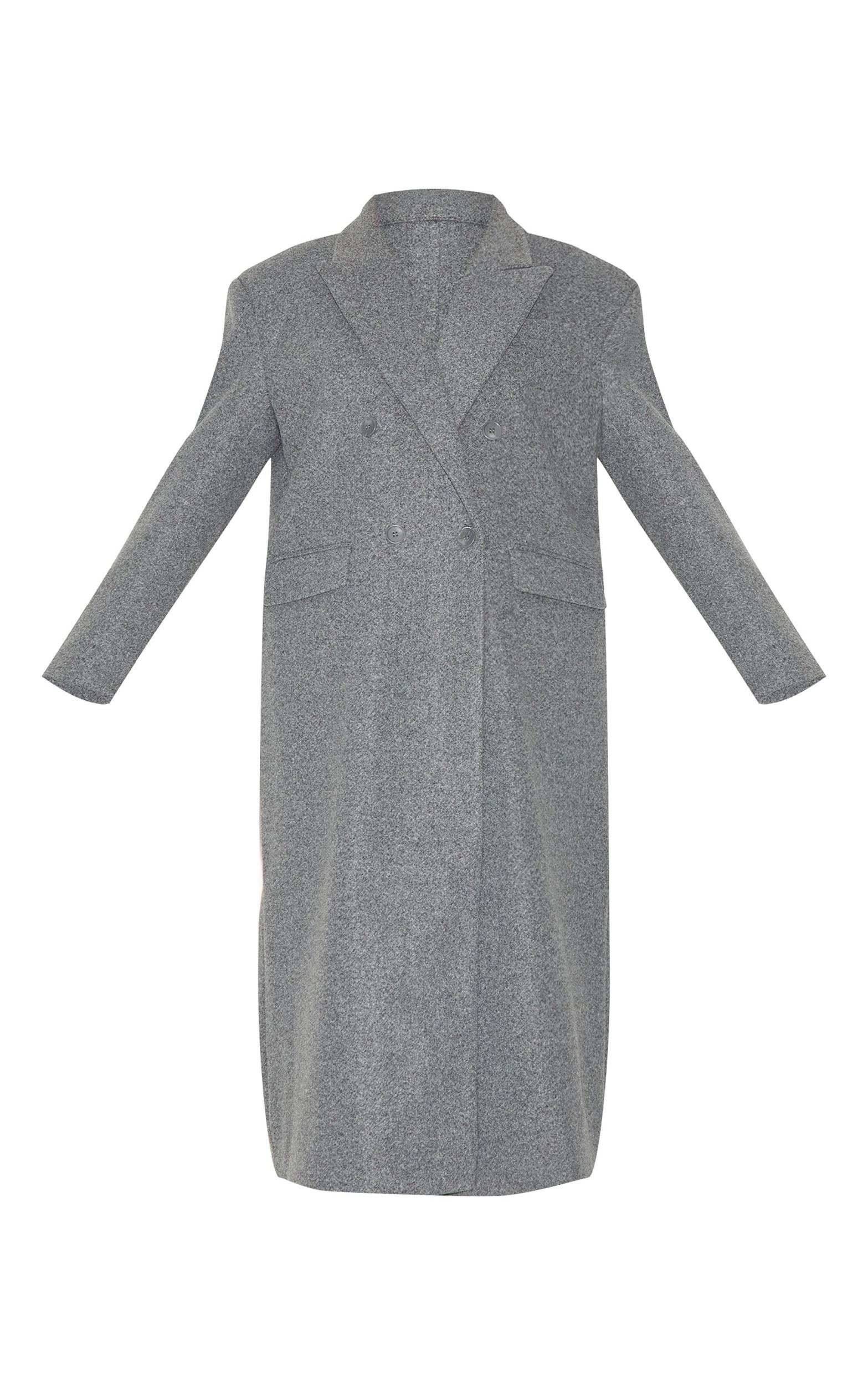 Grey Structured Extreme Oversized Double Breasted Coat Product Image