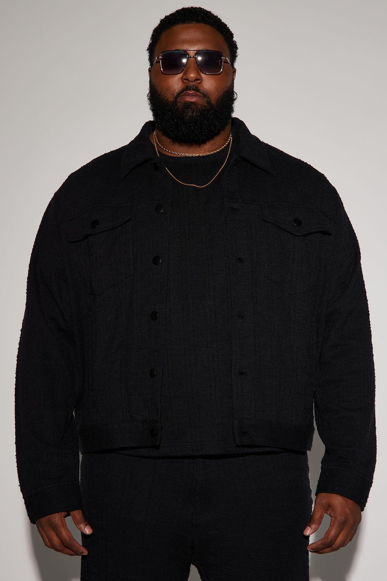 Jordan Textured Trucker Jacket - Black Product Image