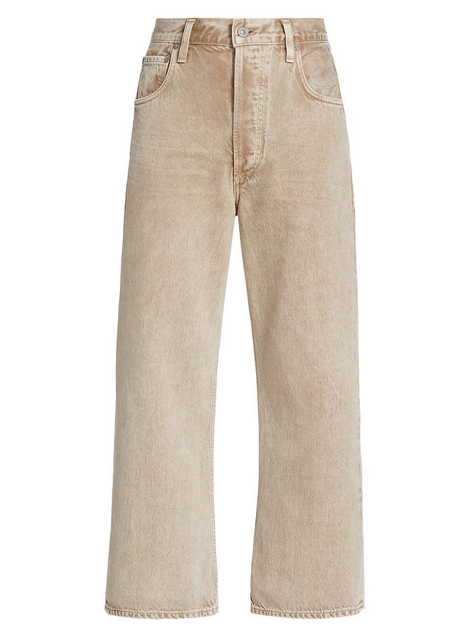 Womens Gaucho High-Rise Cropped Wide-Leg Jeans Product Image