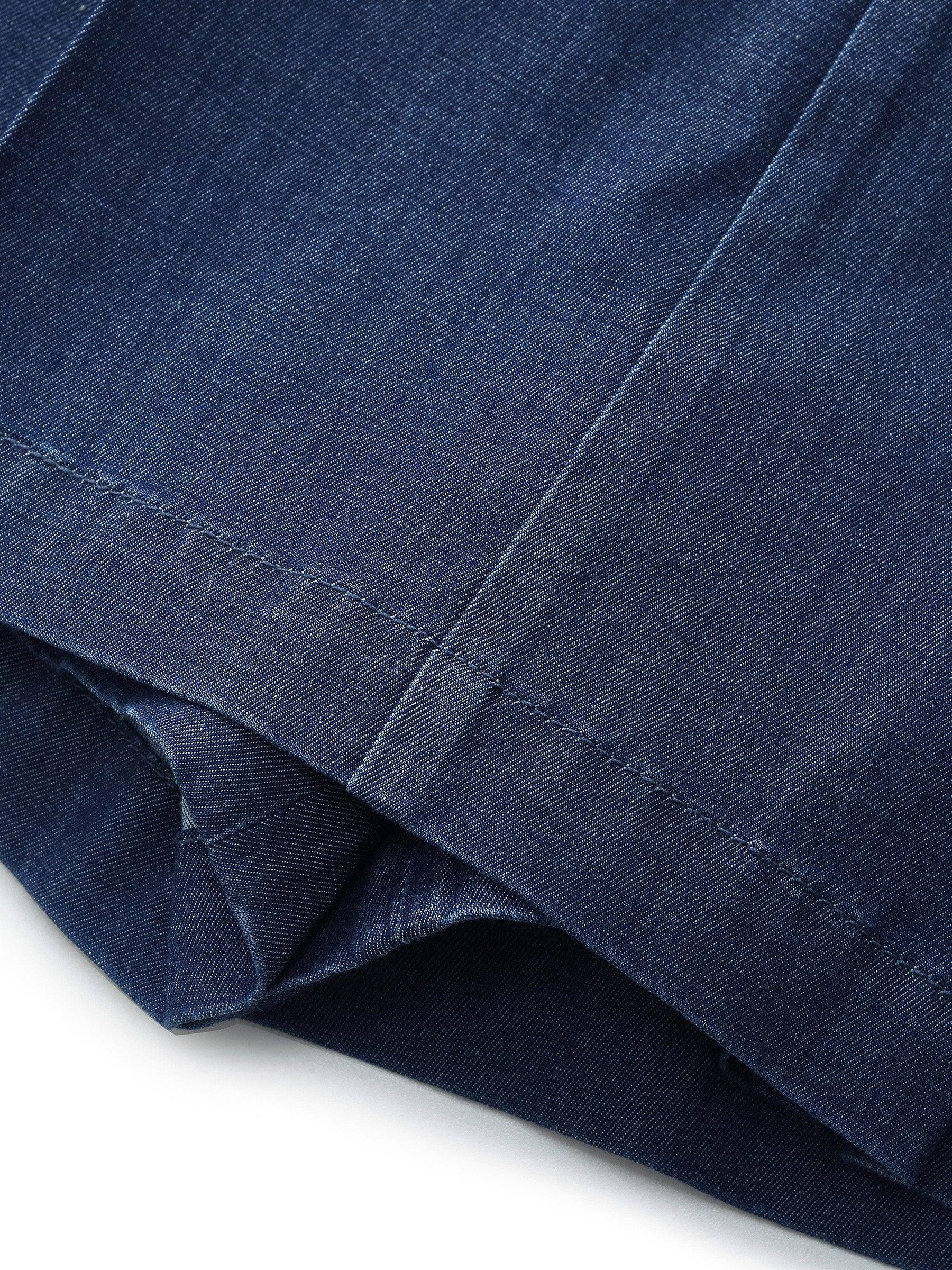 Denim A-Line Pleated Women Culottes Product Image