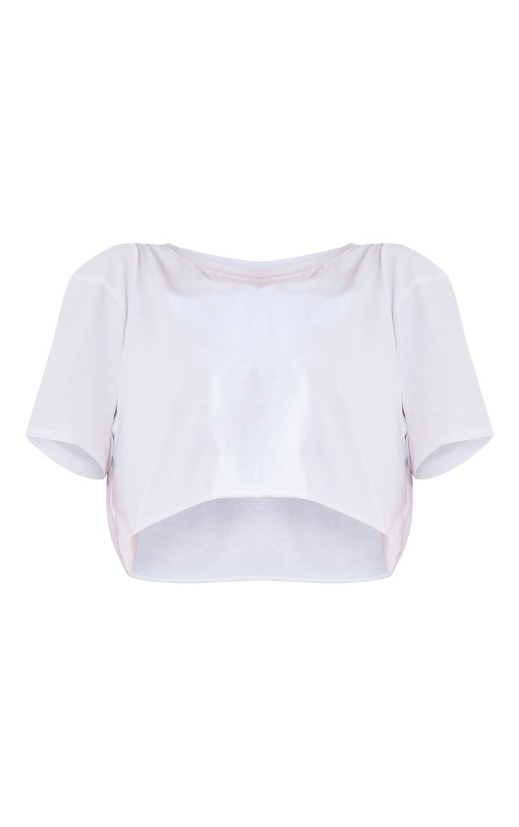 Cotton White Oversized Crop T-Shirt Product Image