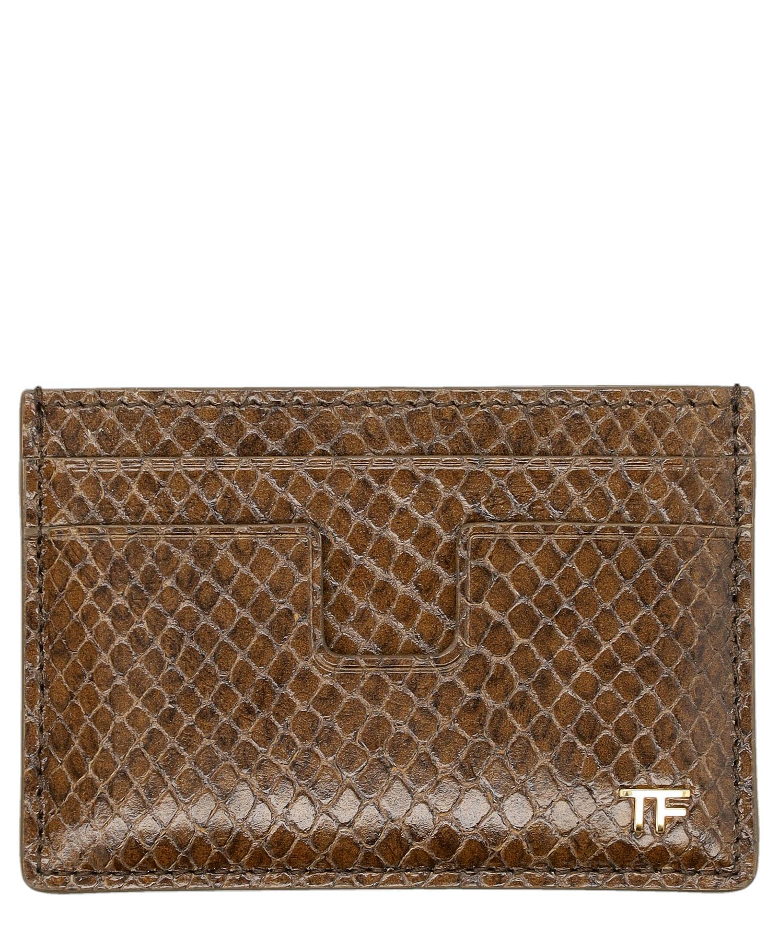 Phyton-print leather card holder Product Image