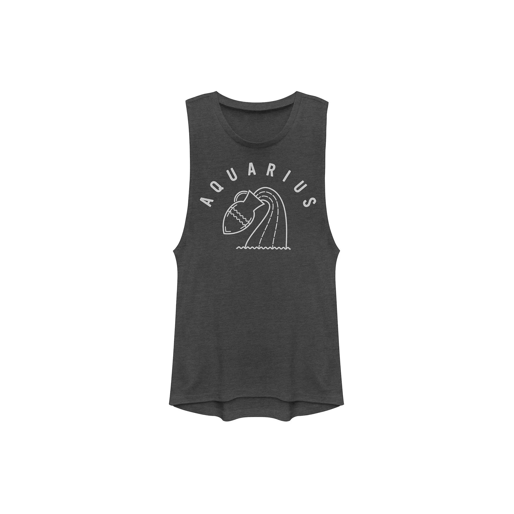 Juniors' Zodiac Aquarius Sign Logo Muscle Tank Top, Girl's,  Product Image