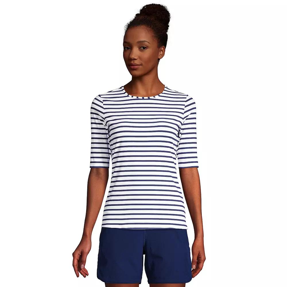 Petite Lands' End UPF 50 Elbow-Sleeve Rash Guard Swim Tee, Women's,  Product Image