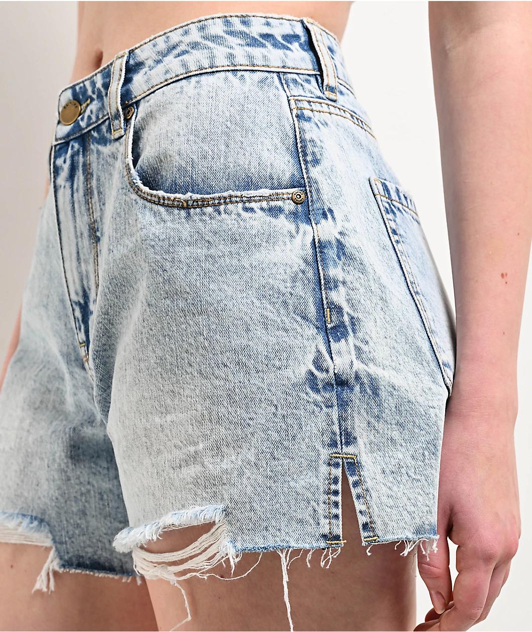 Empyre Kickback Light Wash Denim Cutoff Shorts Product Image