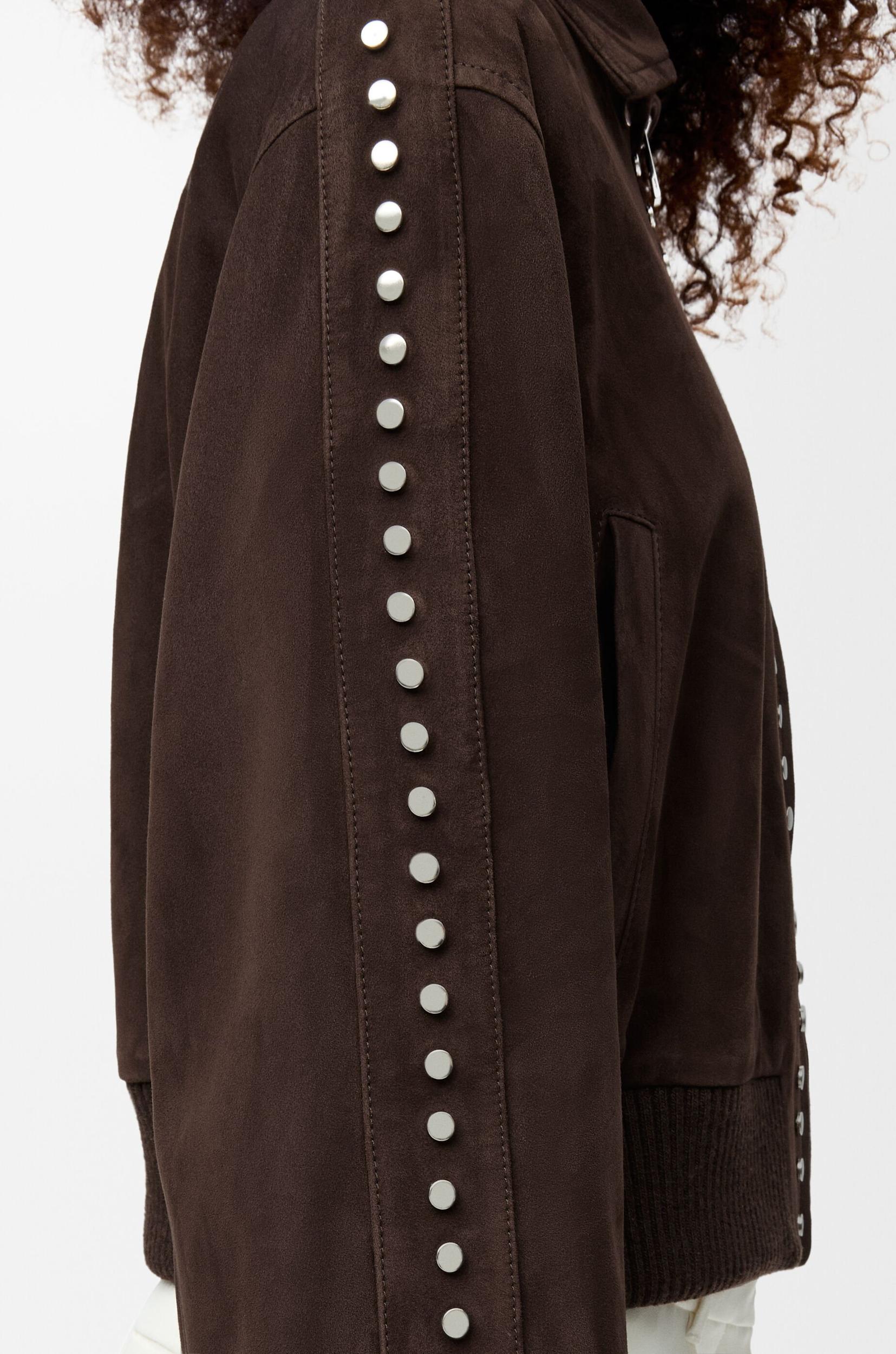 Bomber jacket in suede lambskin Product Image