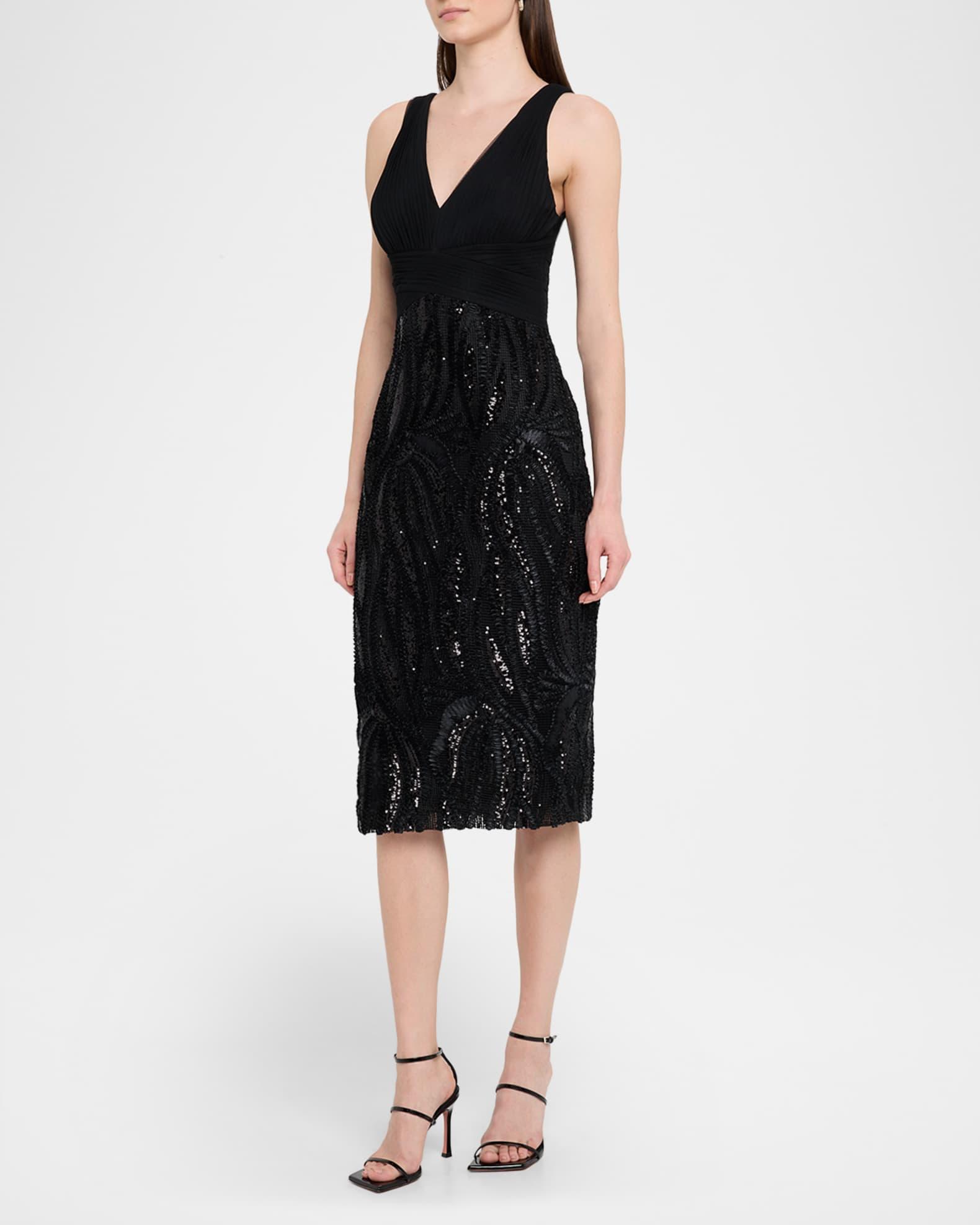 Sleeveless Sequin-Embroidered Midi Dress Product Image