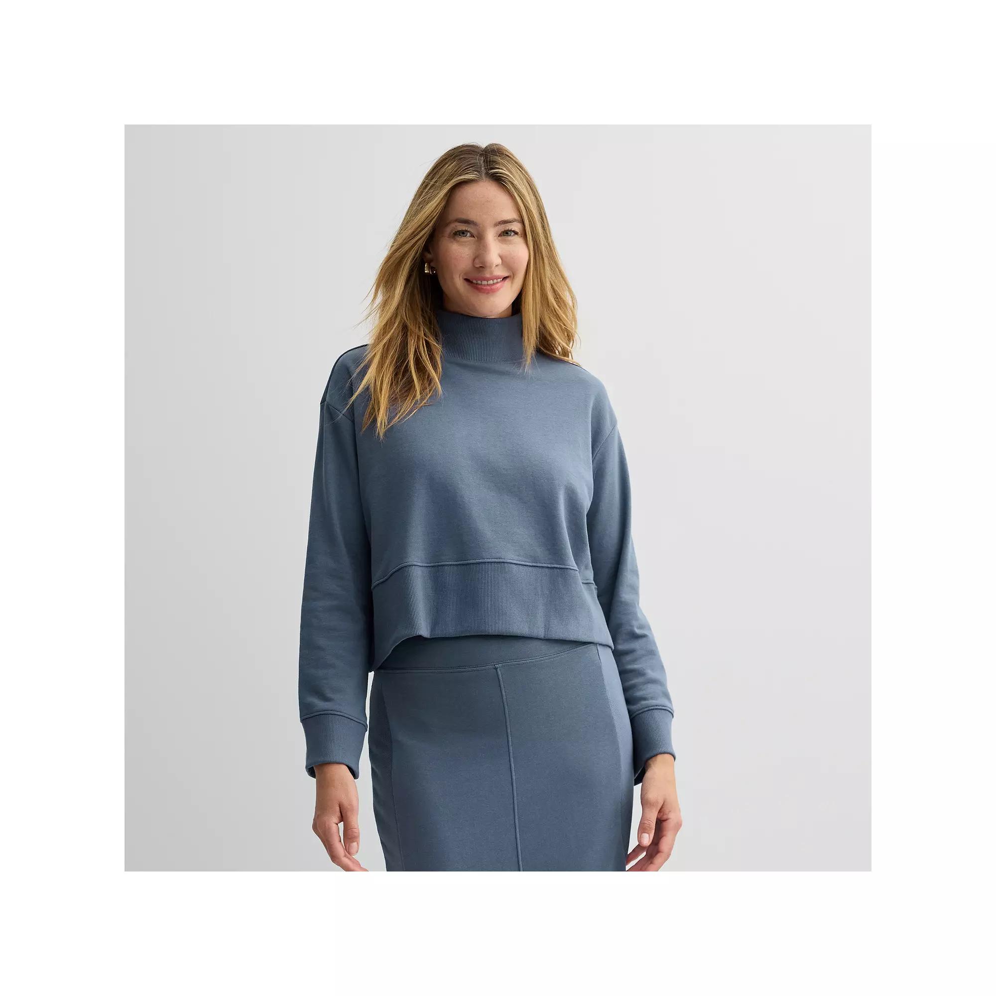 Women's Sonoma Goods For Life® Fleece Turtleneck Top, Size: XXL, Madri Green Product Image