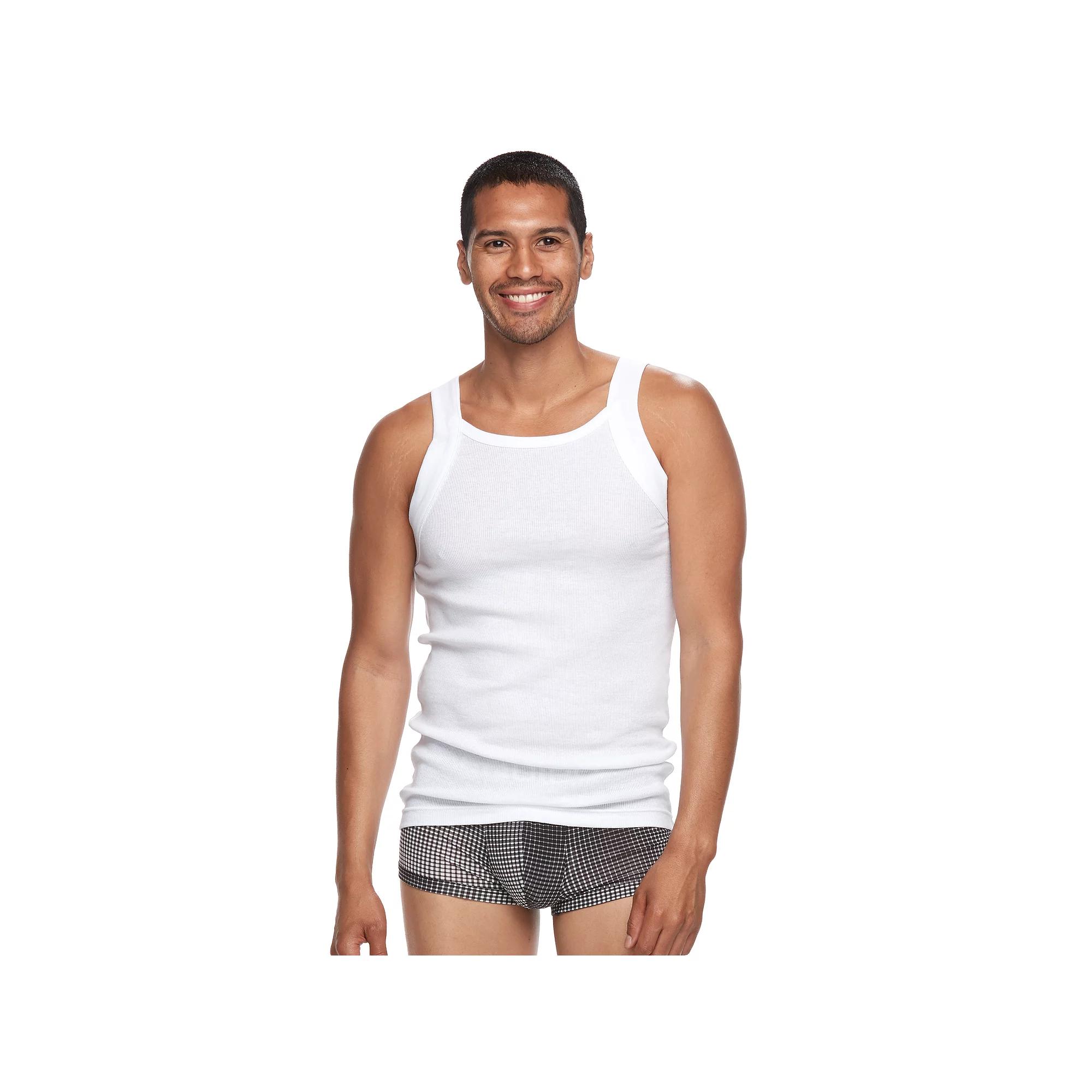Men's Equipo 3-pack Solid Ribbed Tank Top A-Shirts,  Product Image