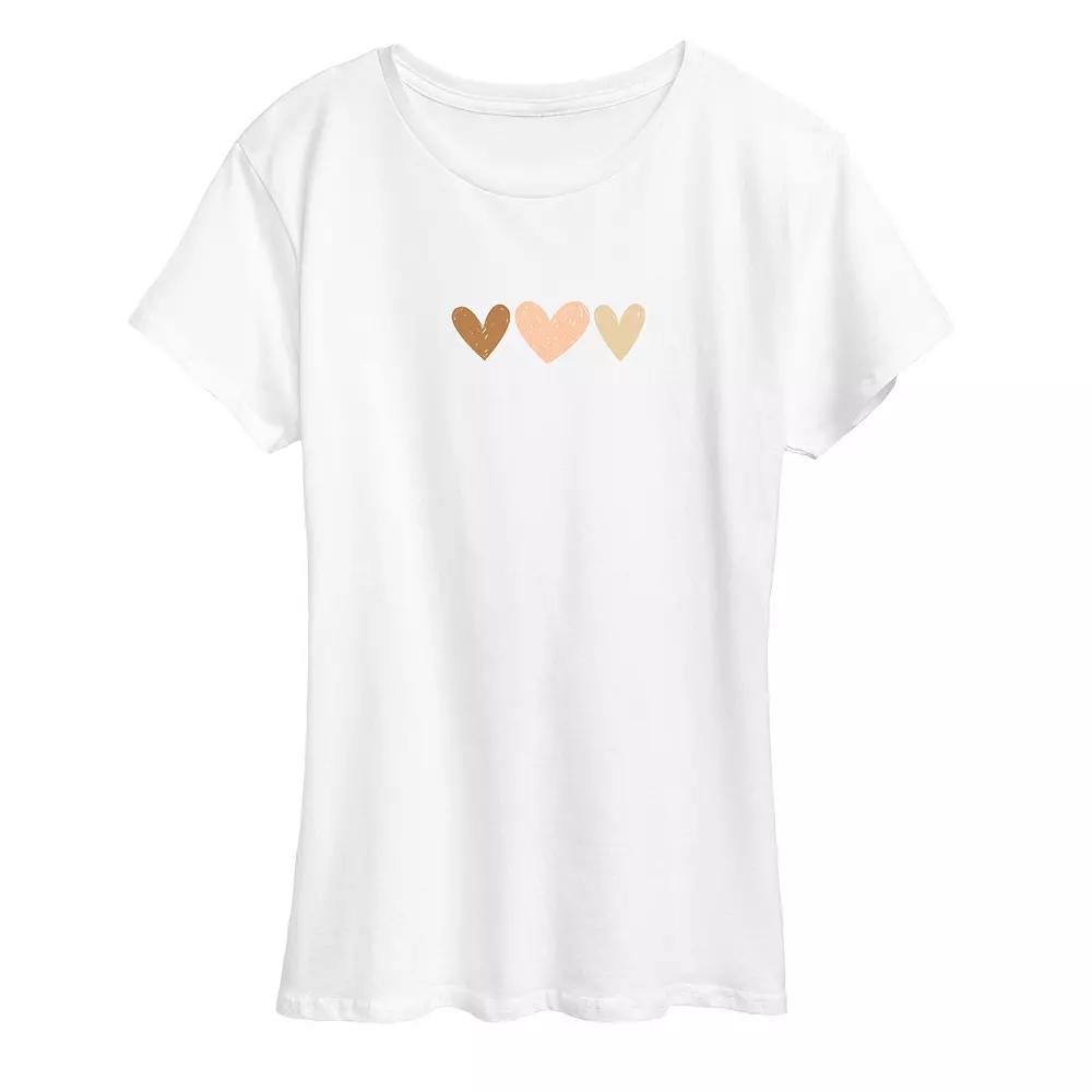 Women's Sketchy Hearts Graphic Tee,  Product Image