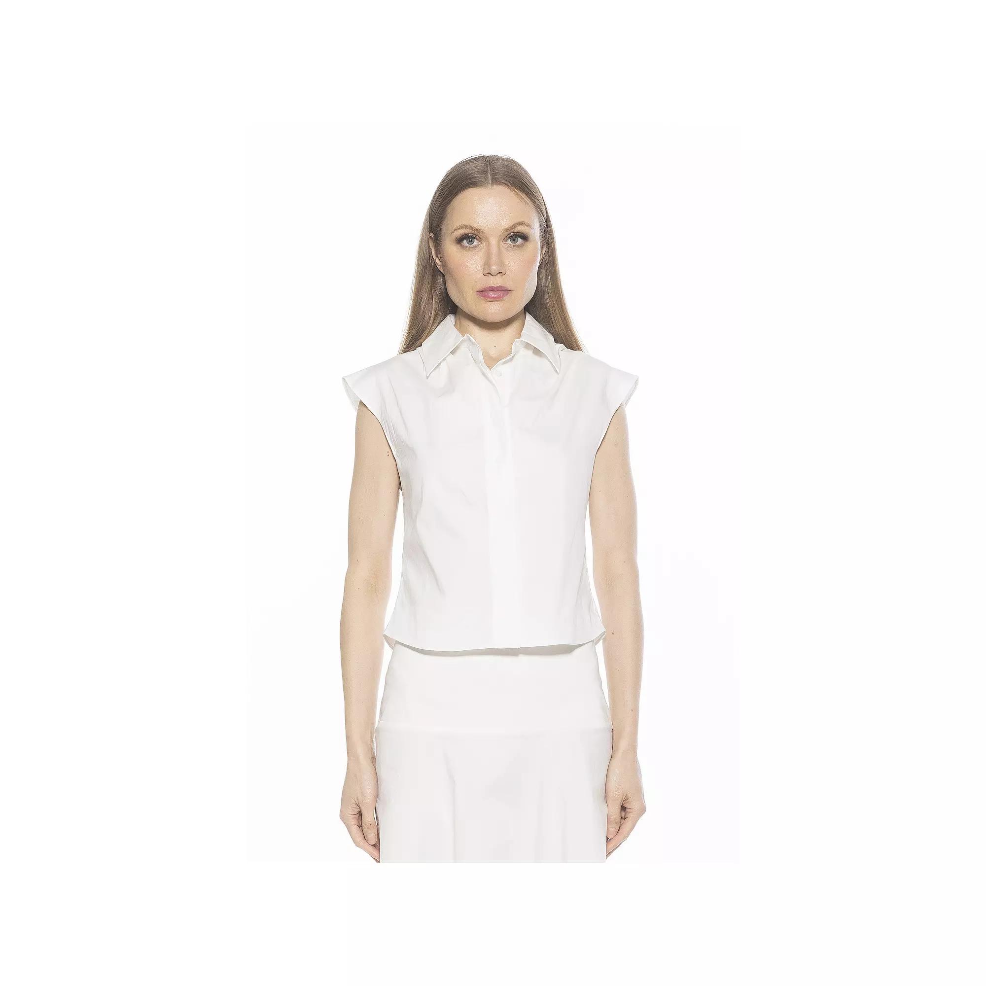 Women's ALEXIA ADMOR Juniper Sleeveless Button Down Cotton Shirt,  Product Image