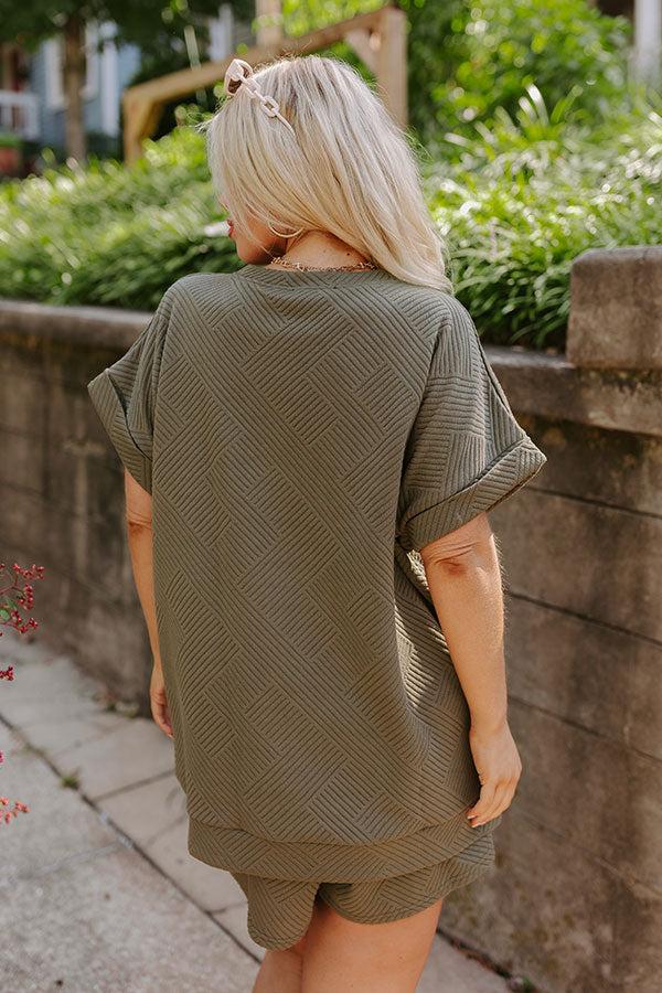 Coffee And Chit Chat Shift Top in Olive Curves Product Image
